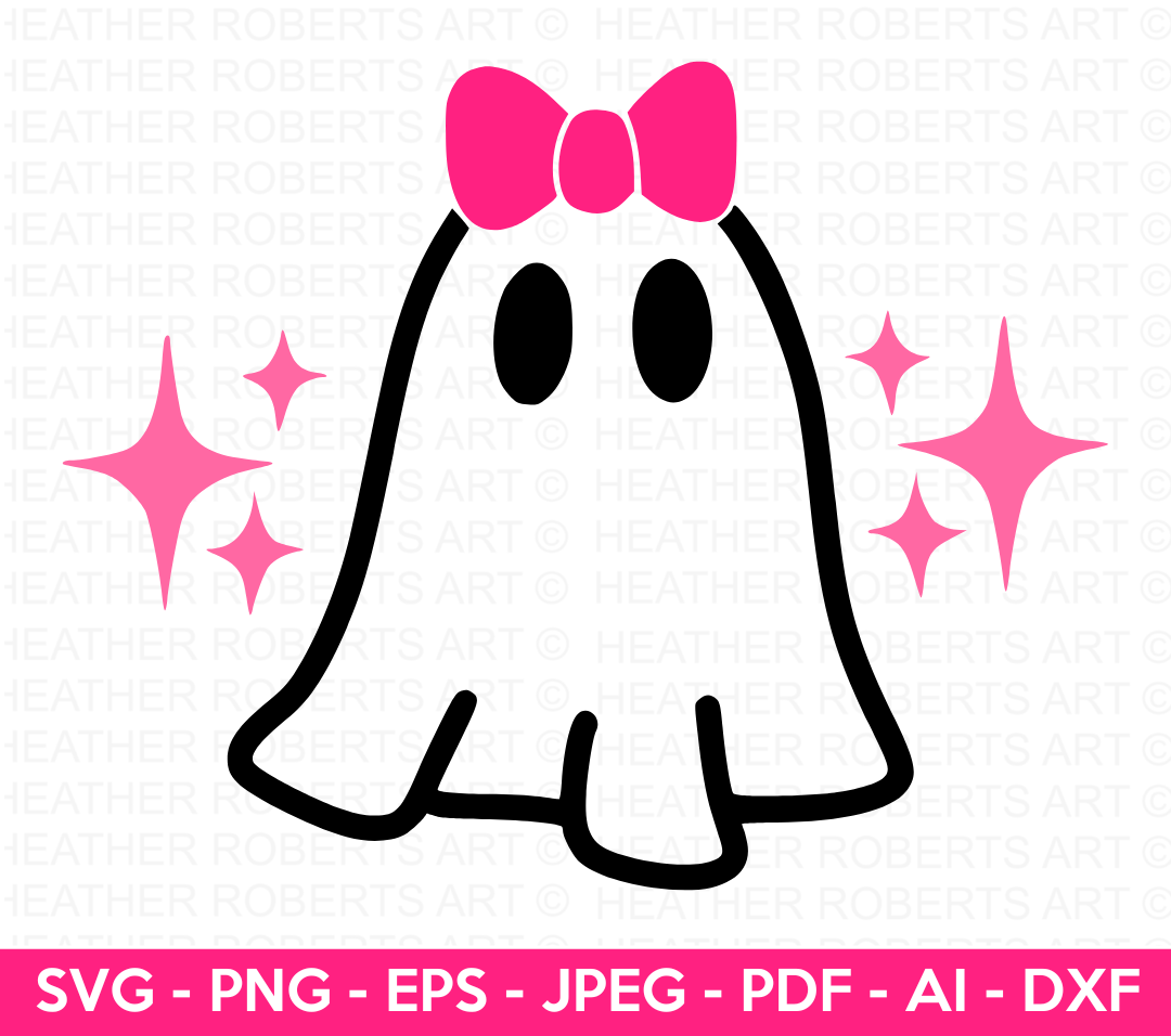 Ghost with Bow SVG