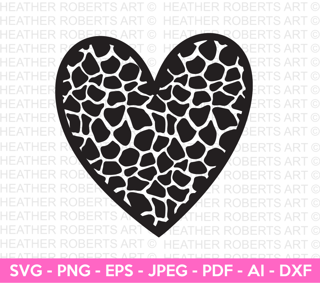 Giraffe Pattern Heart SVG