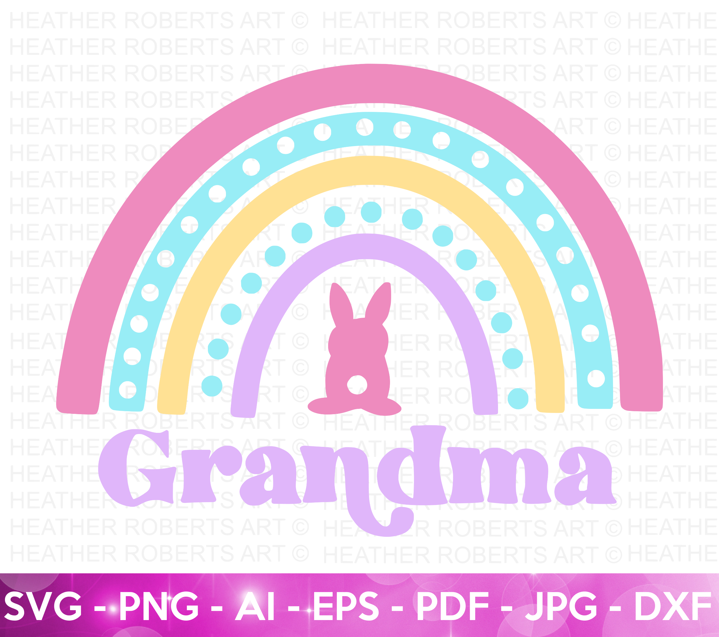 Grandma Easter Rainbow SVG