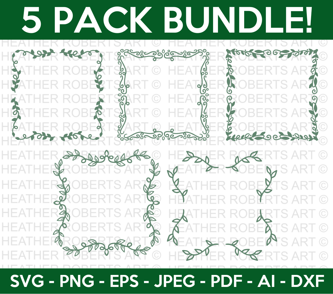 Greenery Frame Border SVG Bundle