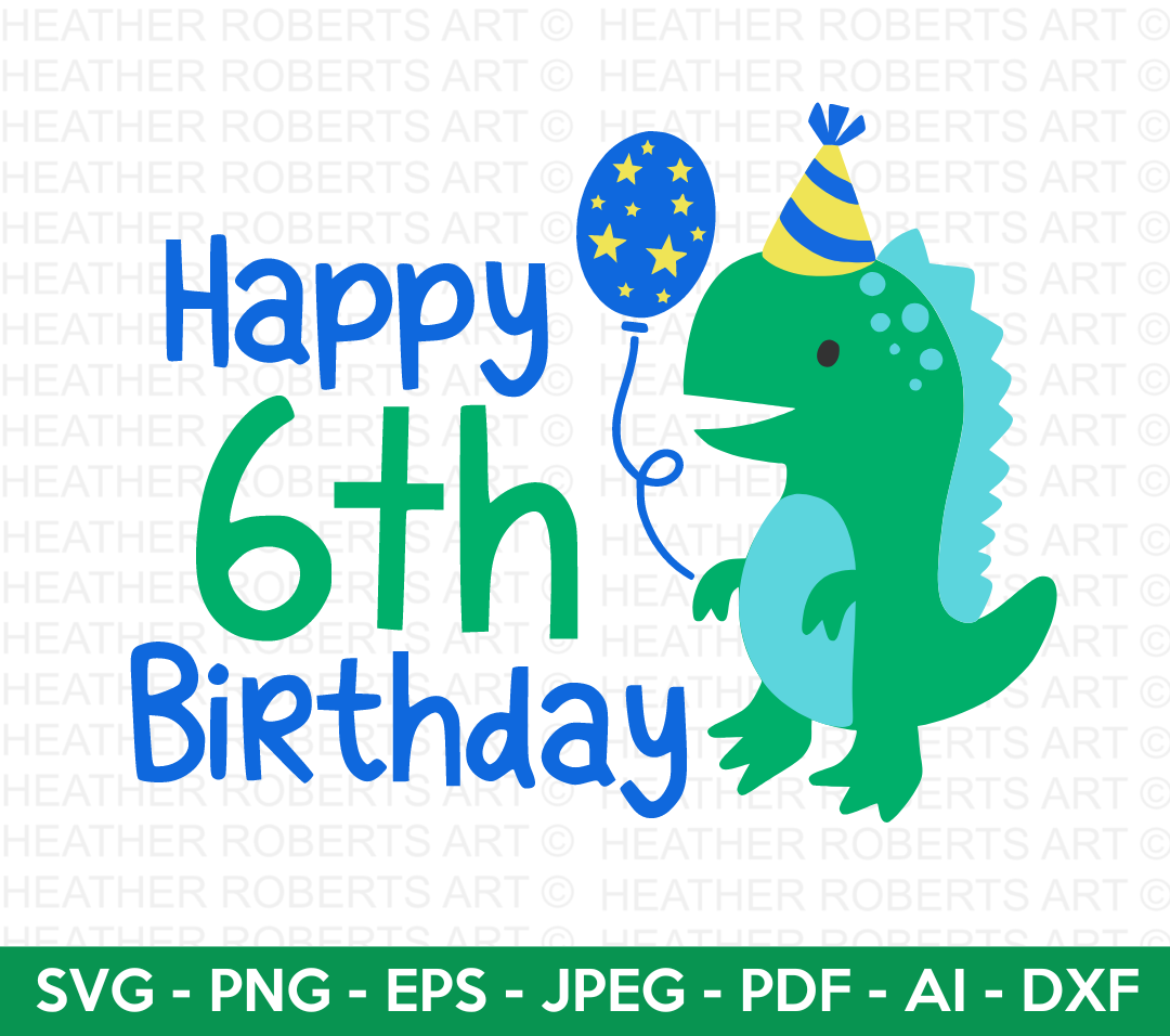 Happy 6th Birthday Svg