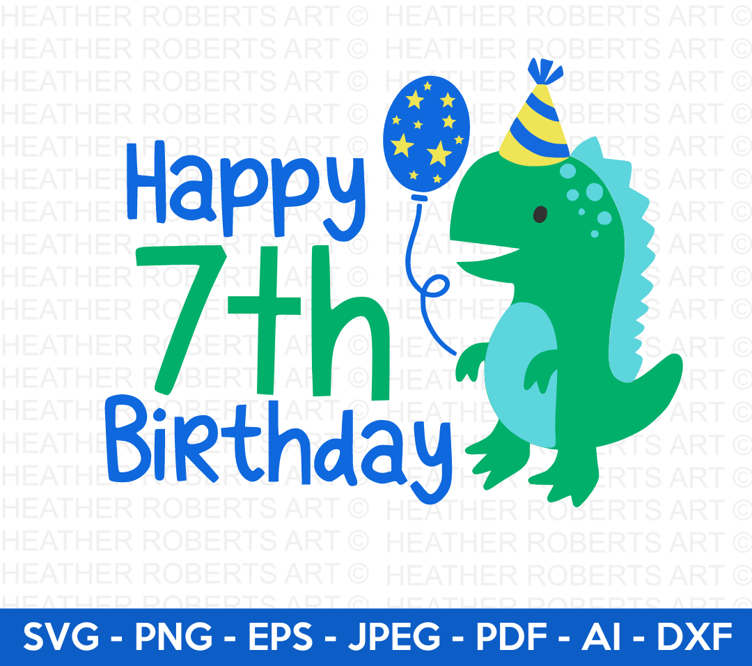 Happy 7th Birthday Svg