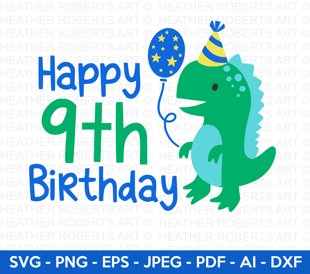 Happy 9th Birthday Svg