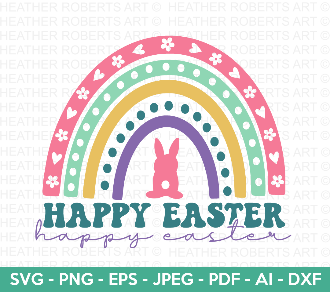 Happy Easter Rainbow SVG
