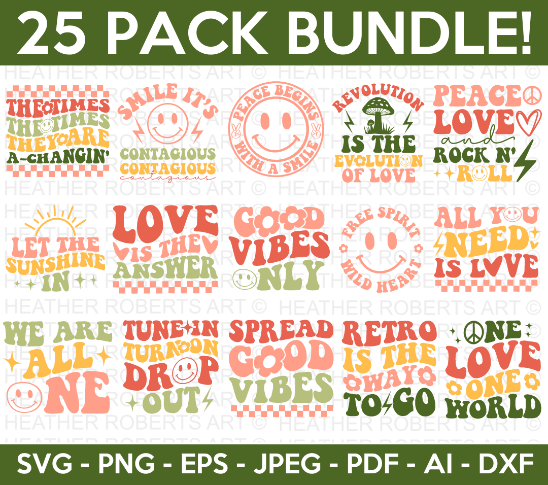 Hippie Retro SVG Bundle