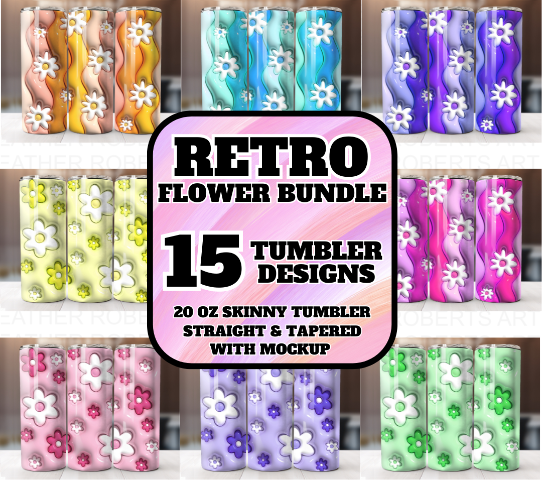 Inflated Floral Tumbler Wrap Bundle