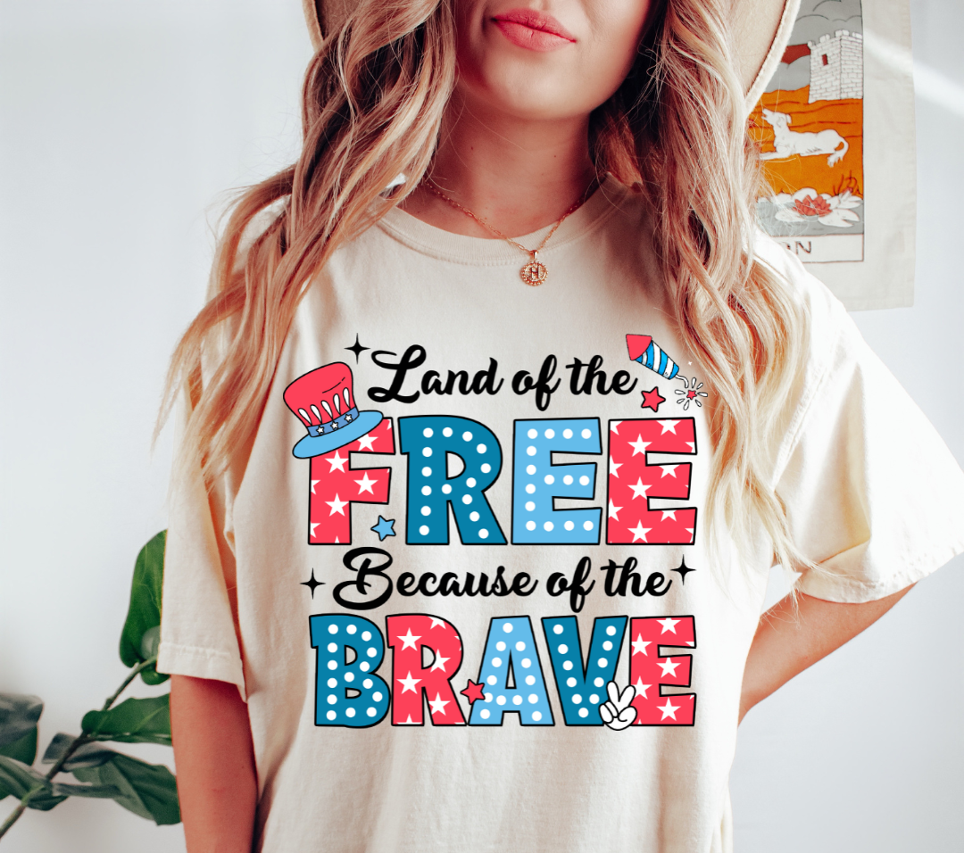 Land of the Free Because of the Brave PNG Sublimation