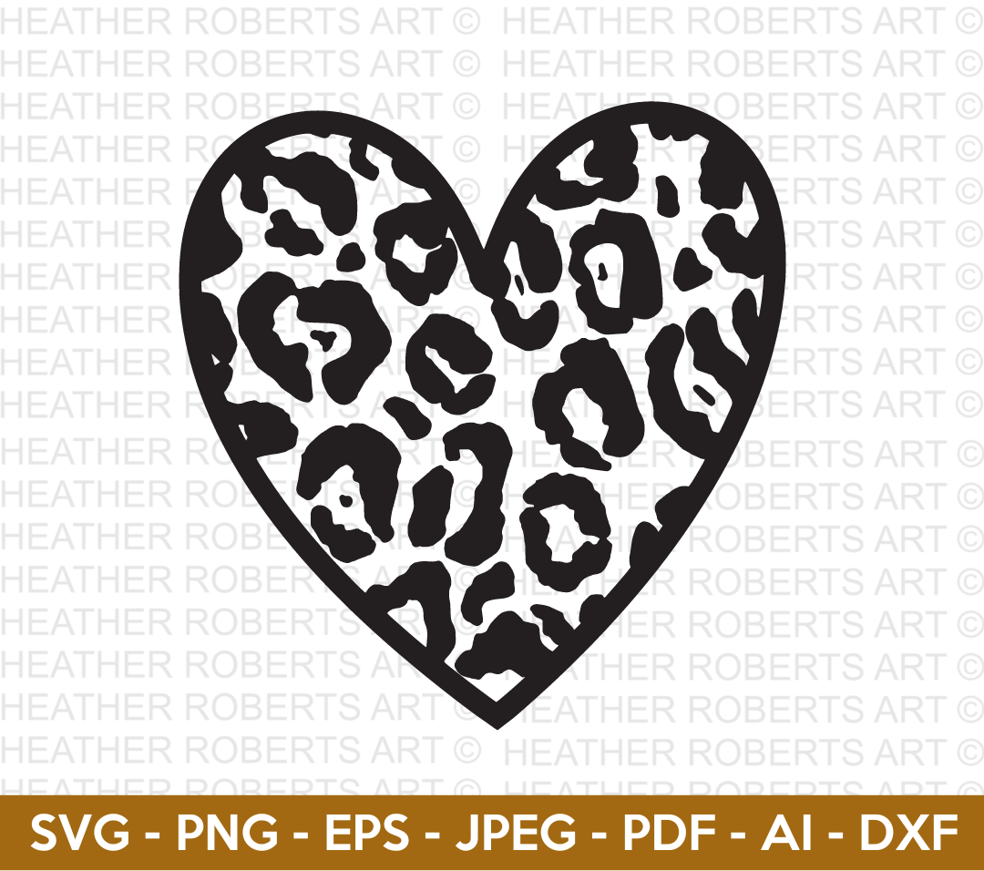 Leopard Pattern Heart SVG