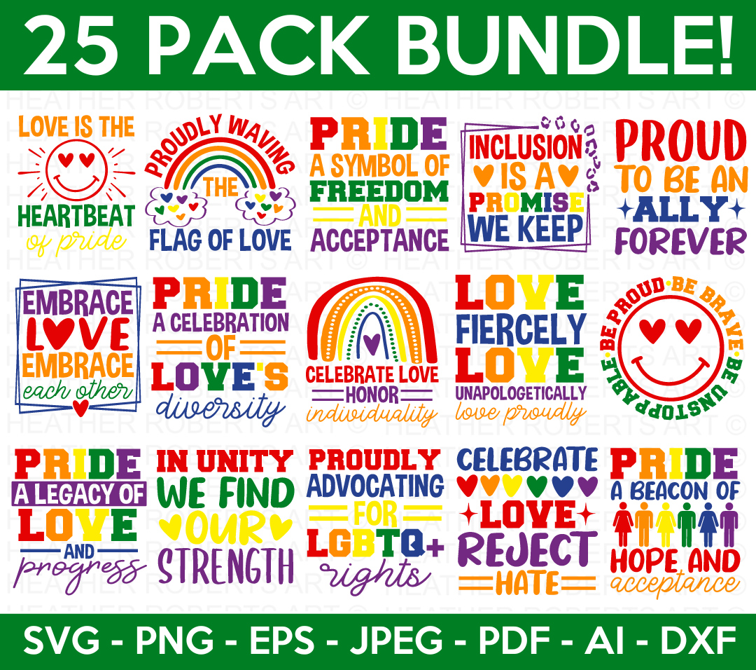 LGBTQ+ SVG Bundle, Gay Pride SVG Bundle