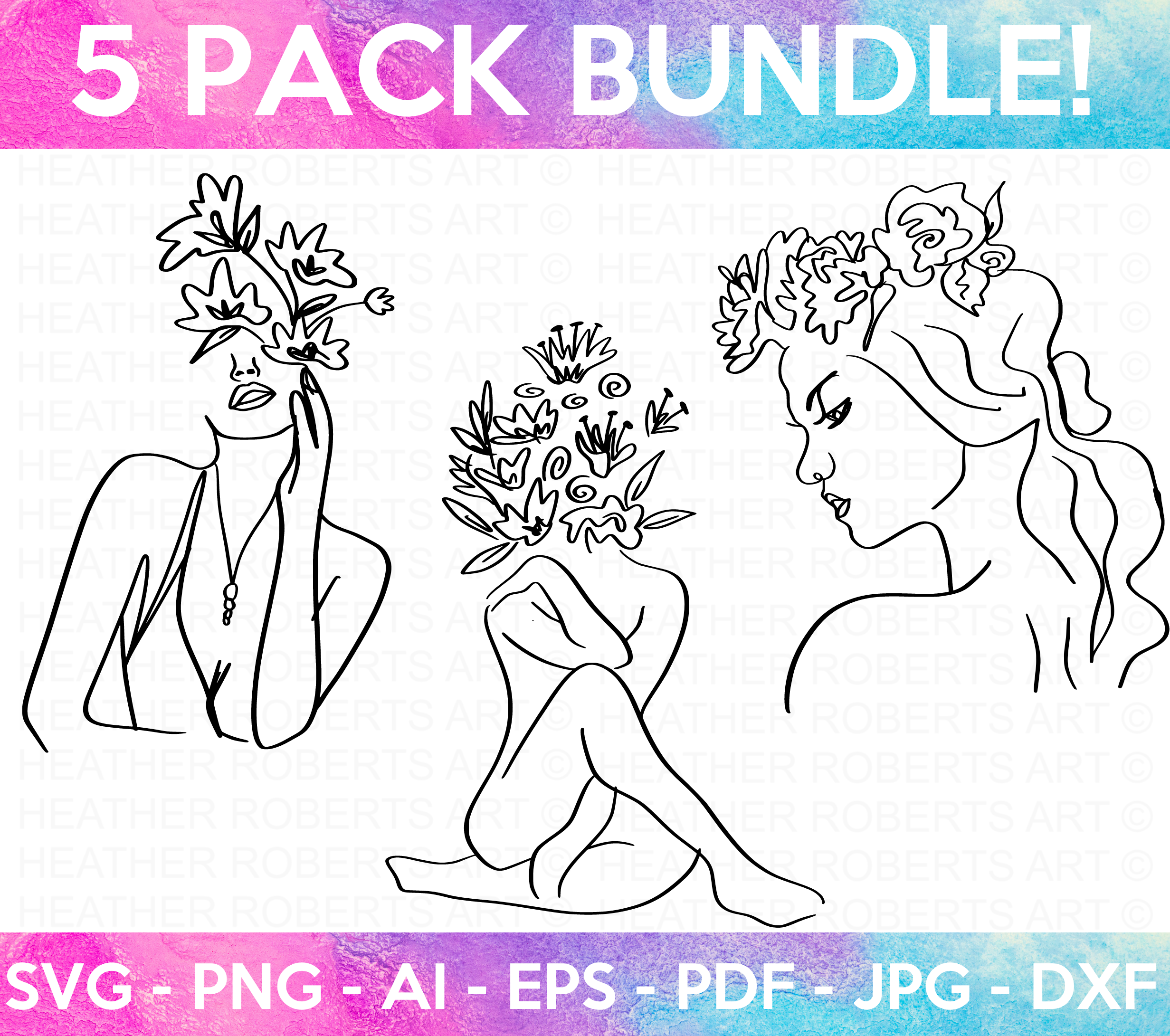 Line Art Women SVG Bundle