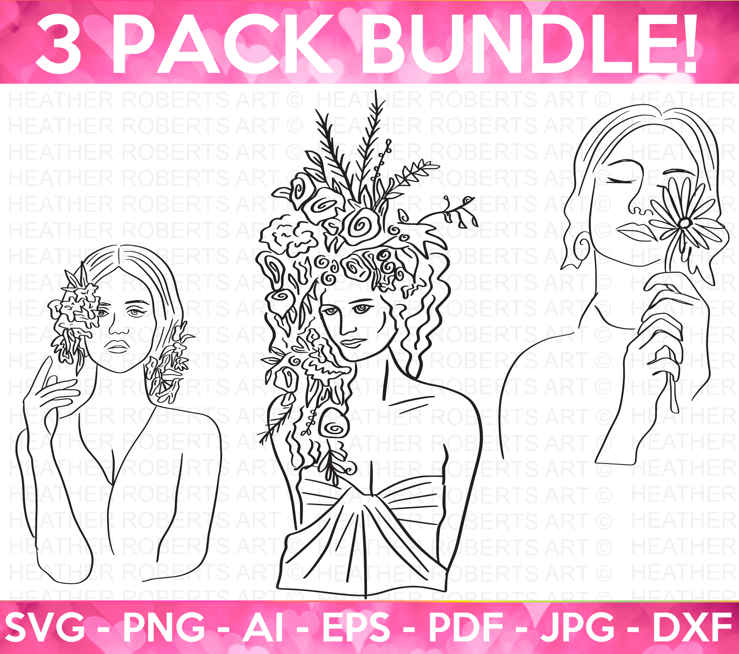 Line Art Women SVG Bundle