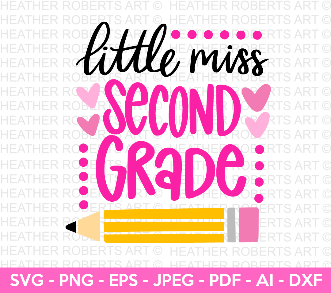 Little Miss Second Grade Svg