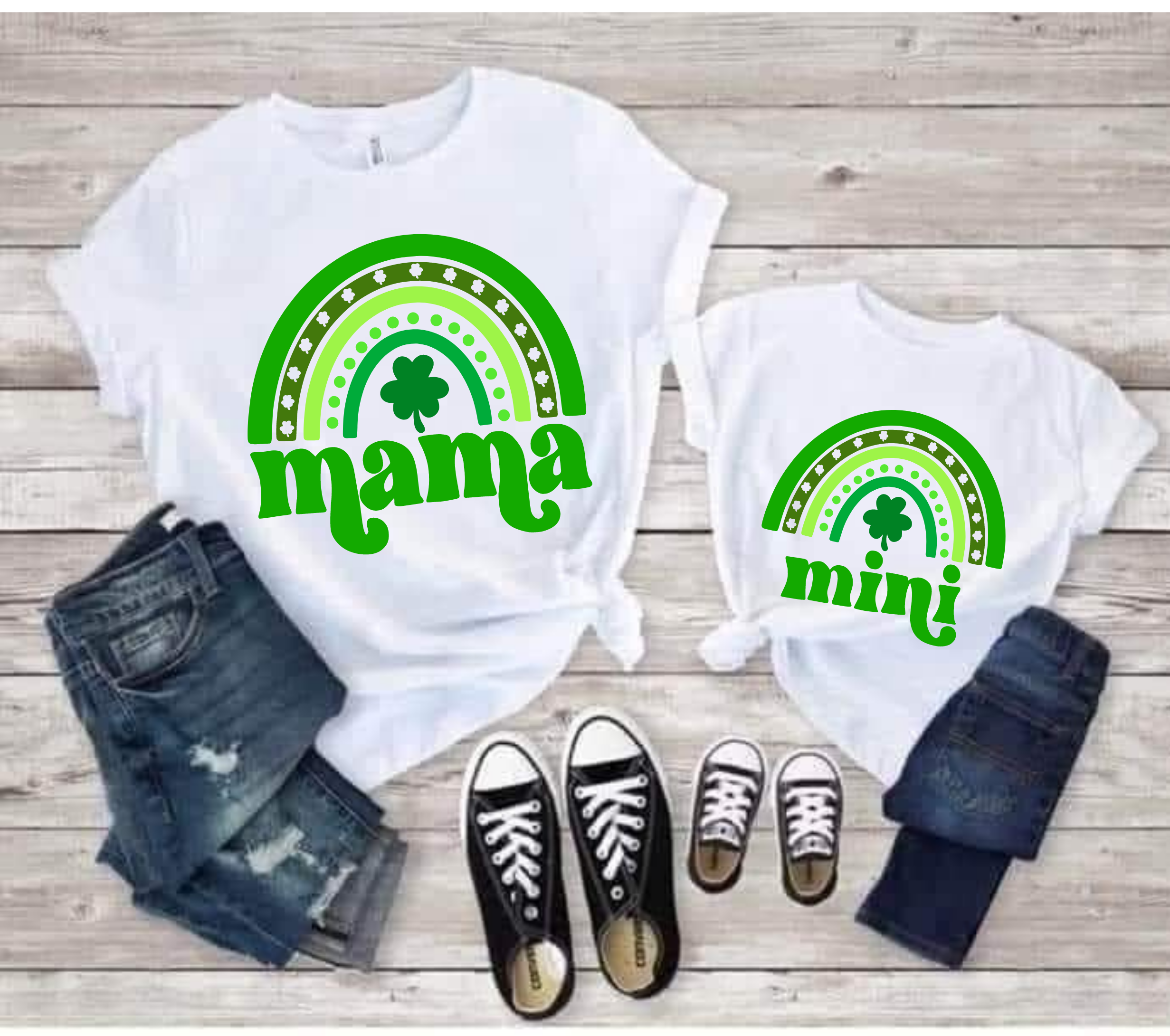 Mama and Mini St Patrick's Day Rainbow SVG Bundle