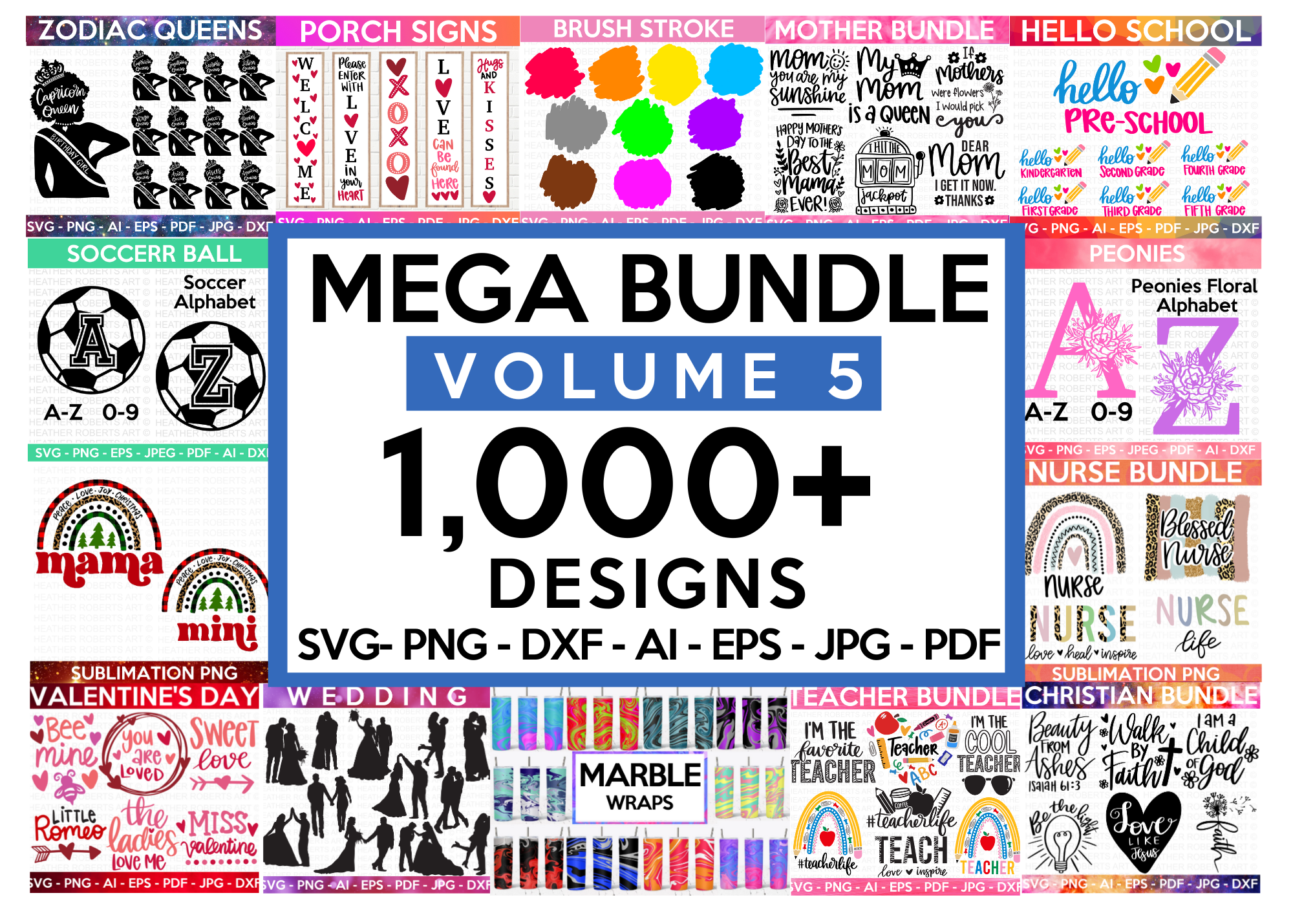 MEGA SVG BUNDLE Vol 5, 1000+ Designs