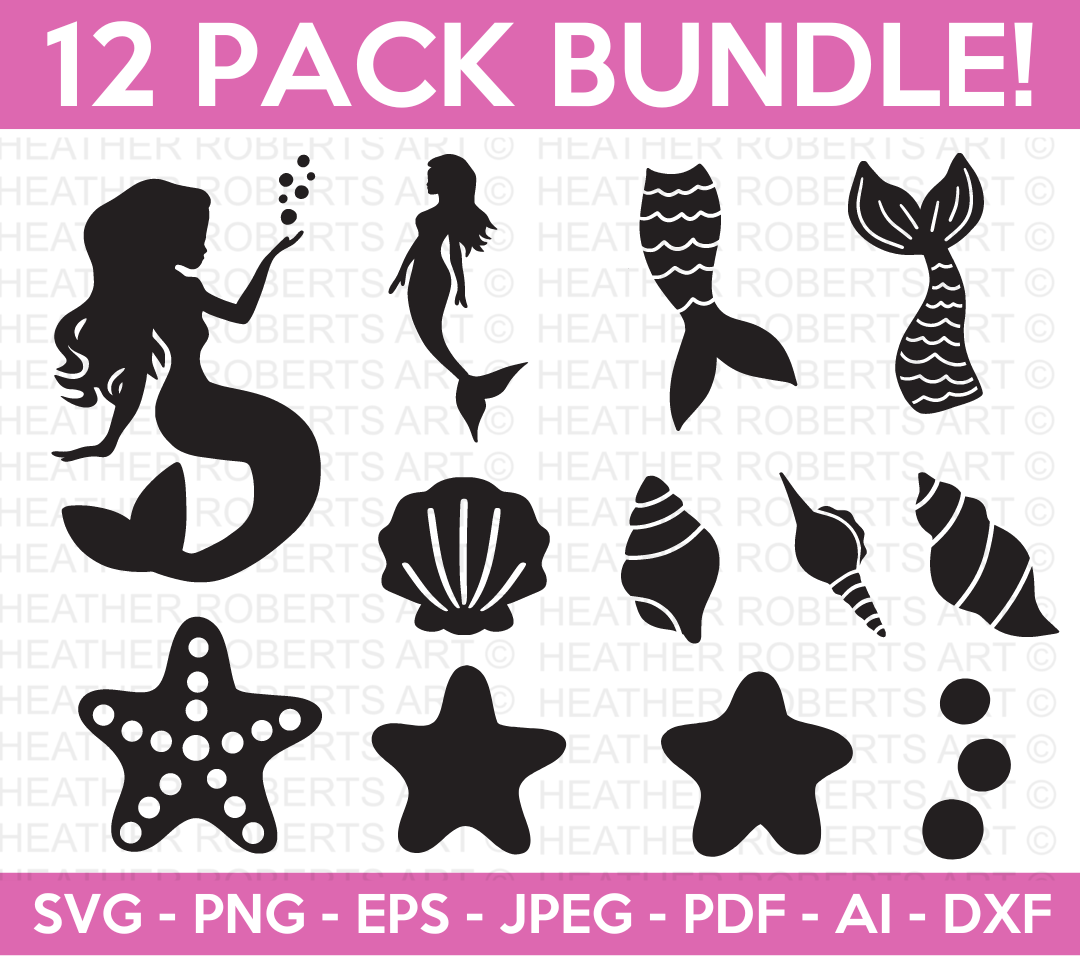Mermaid Clipart SVG Bundle