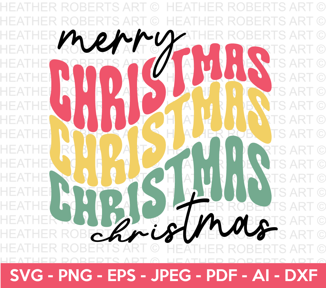Merry Christmas Retro SVG