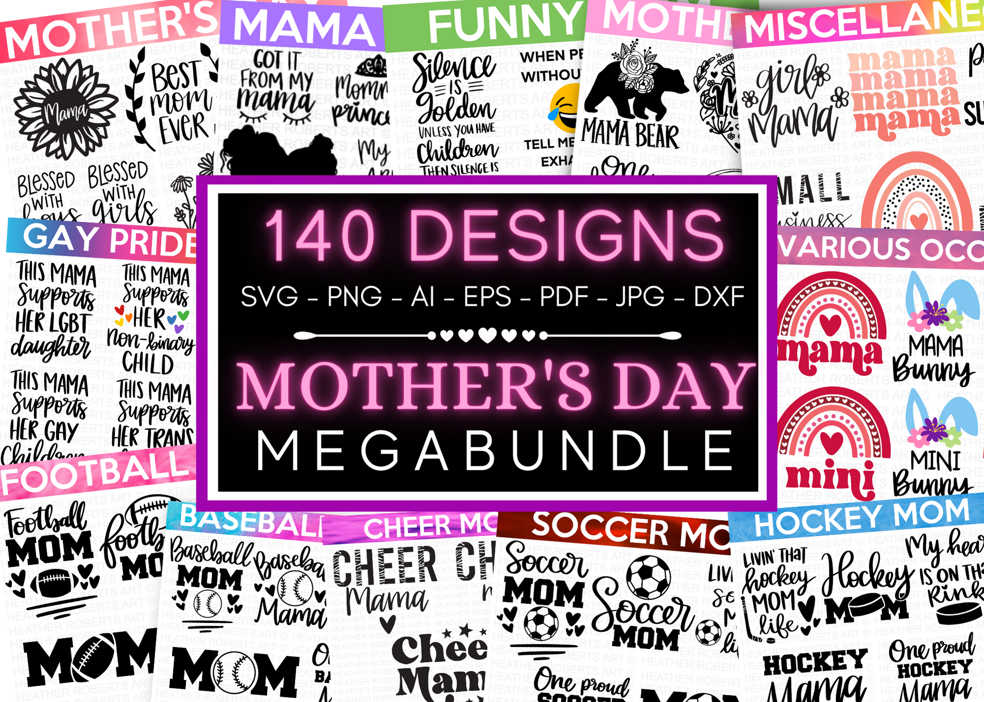 MOTHER'S DAY MEGA BUNDLE, 140 Designs