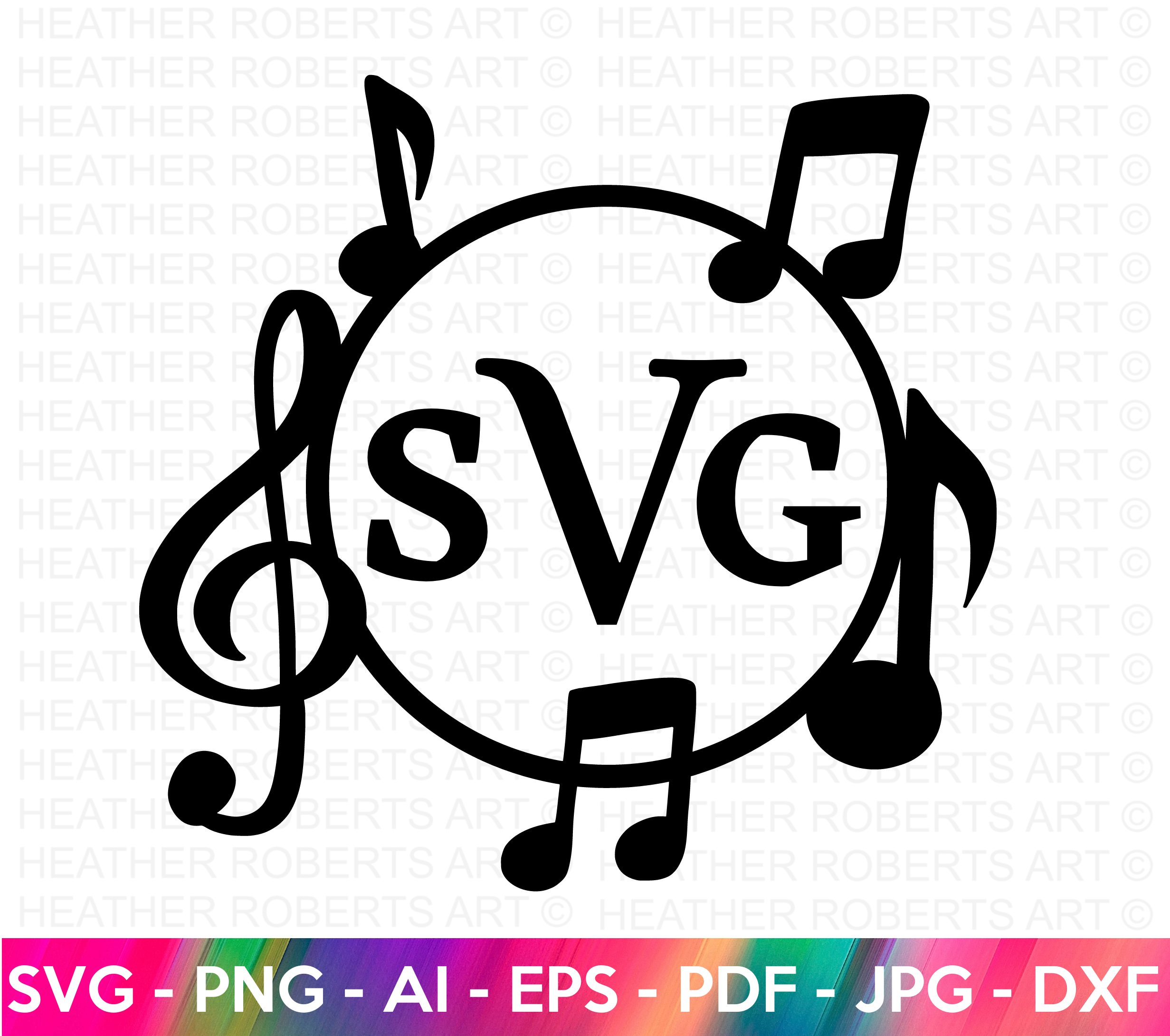 Music Monogram SVG