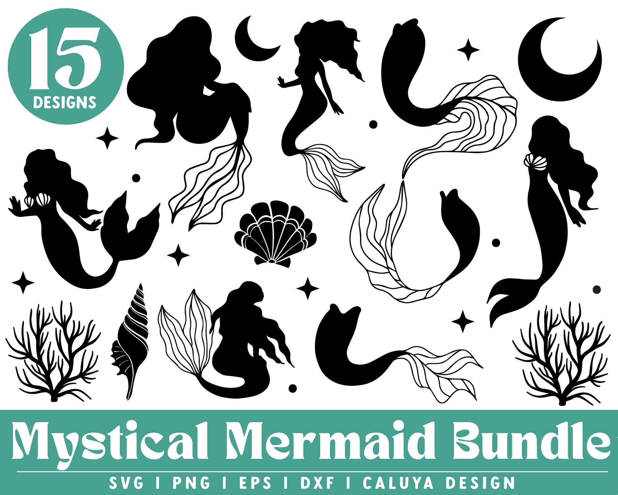 Mystical Mermaid SVG Bundle | 15 Pack Bundle