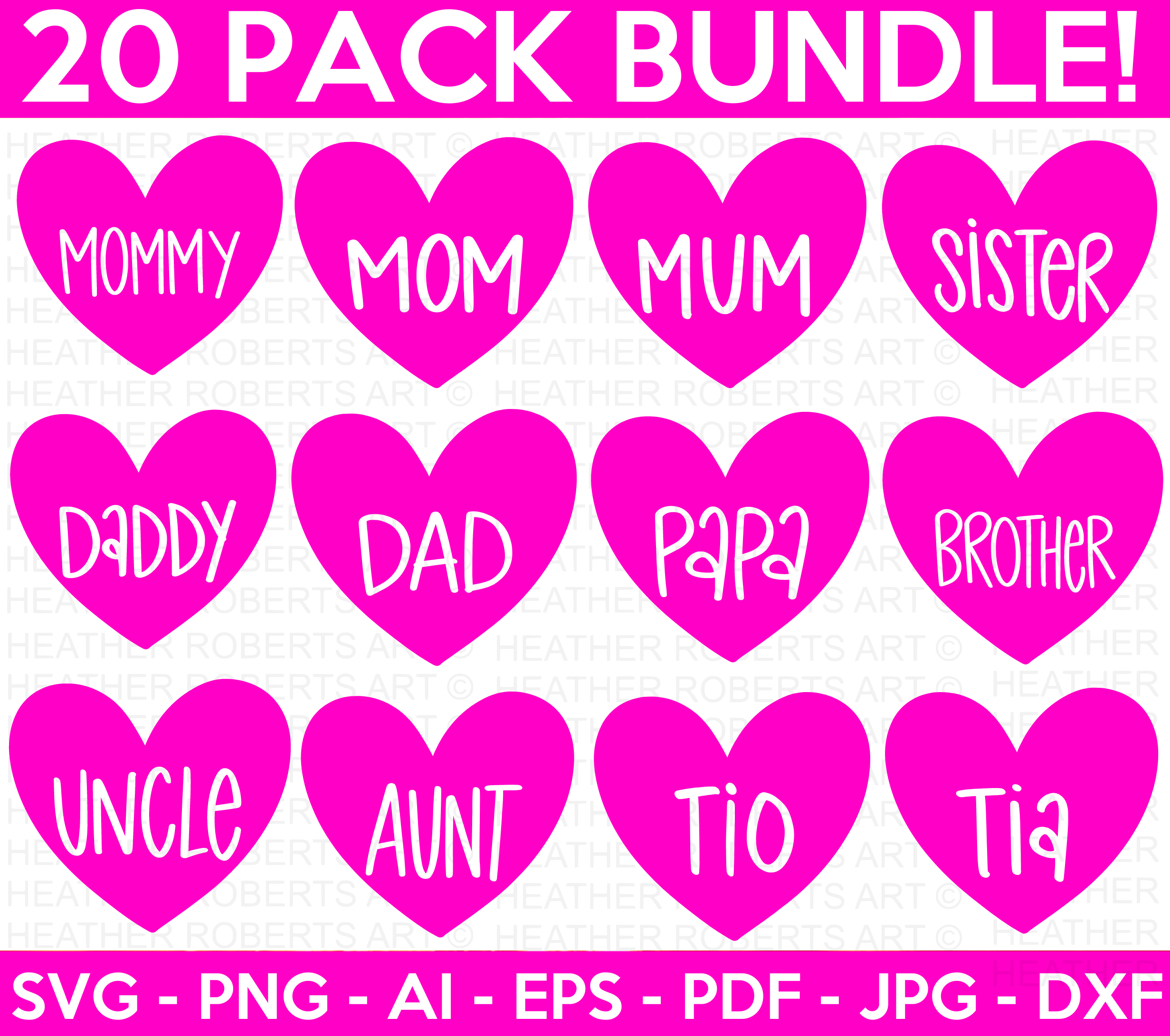Name Heart SVG Bundle