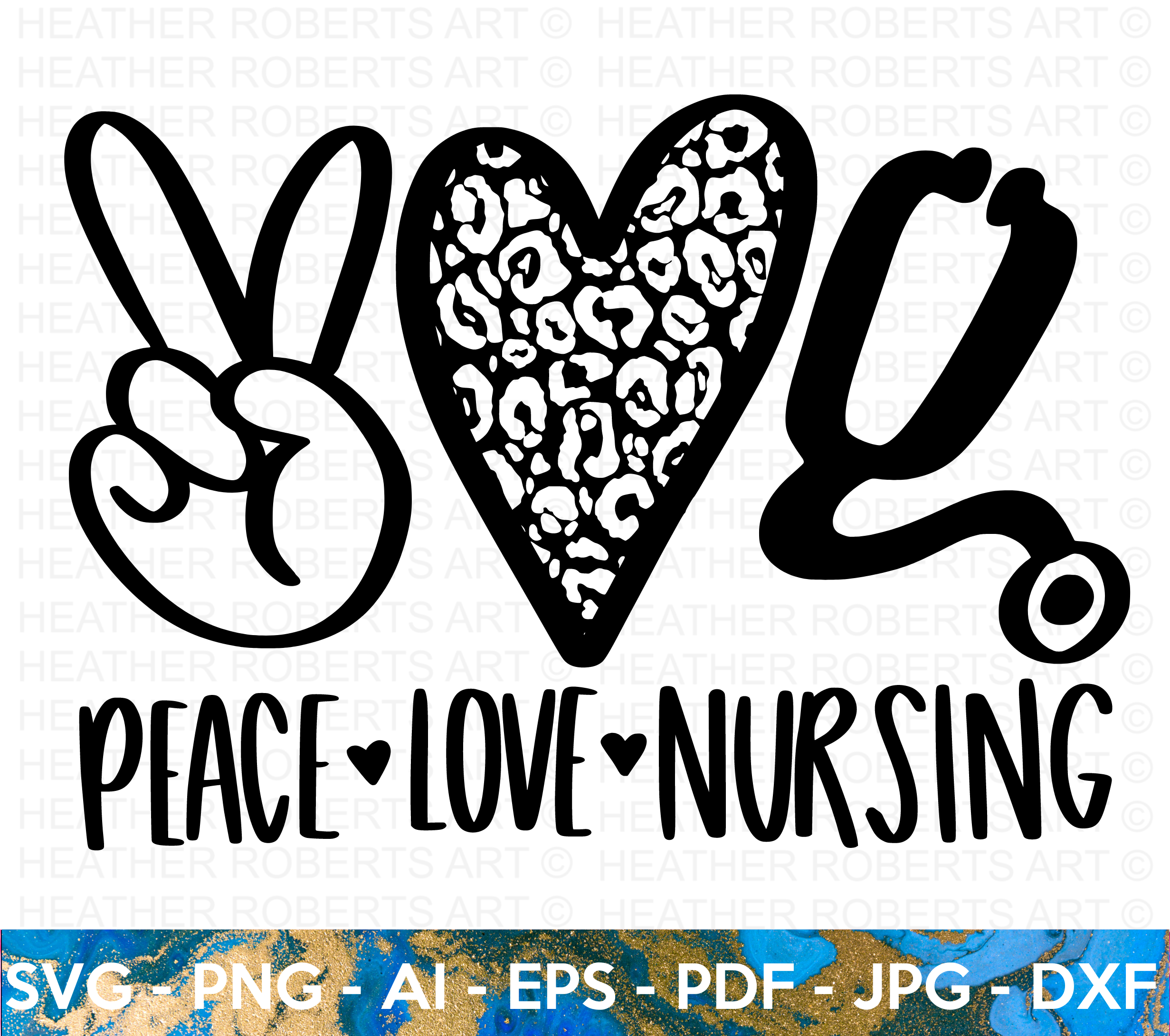 Peace Love Nursing SVG