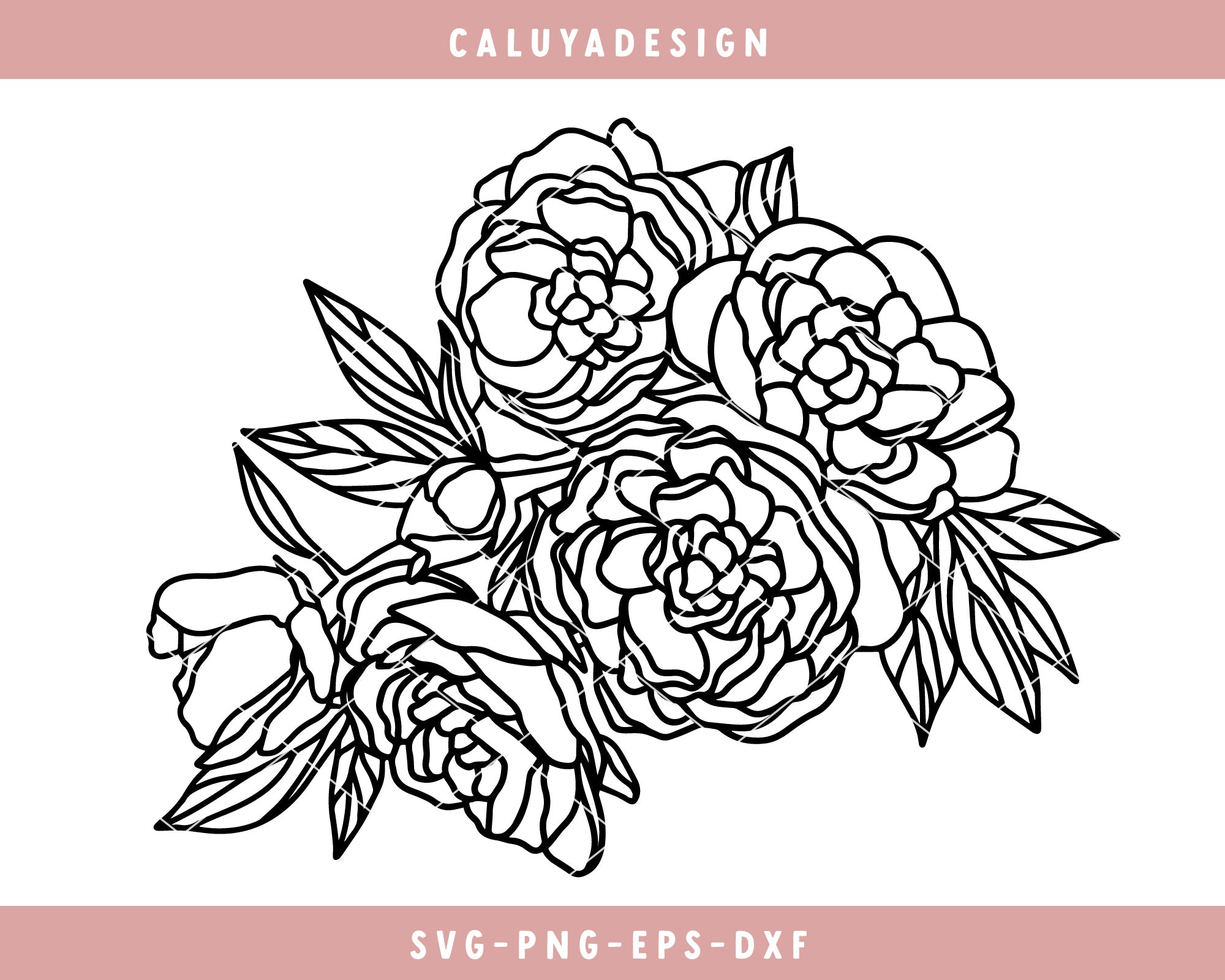 Peony Bouquet 01 SVG