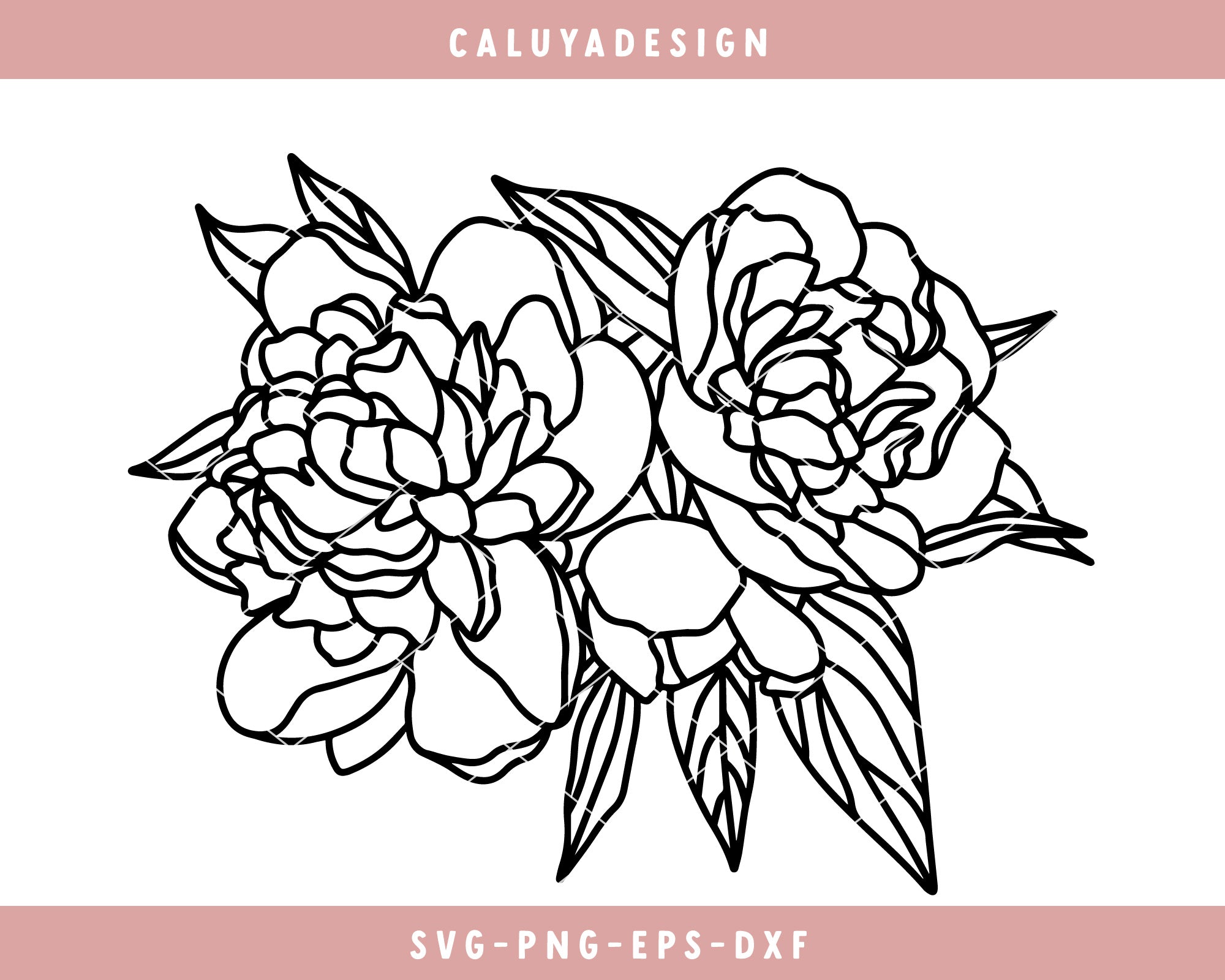 Peony Bouquet 02 SVG