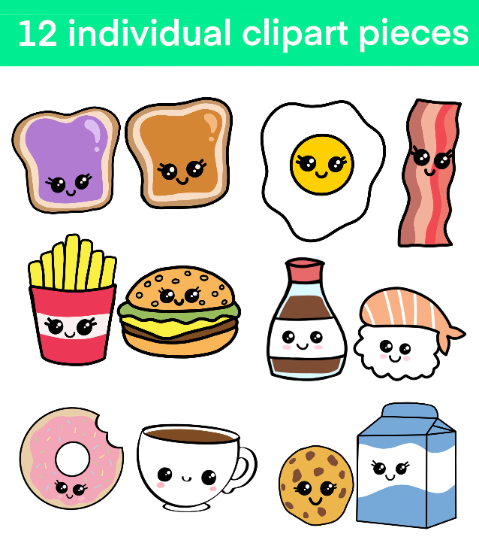 Perfect match kawaii clipart set