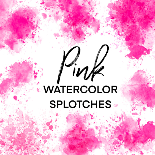 Pink Watercolor Splashes Splotches Clipart