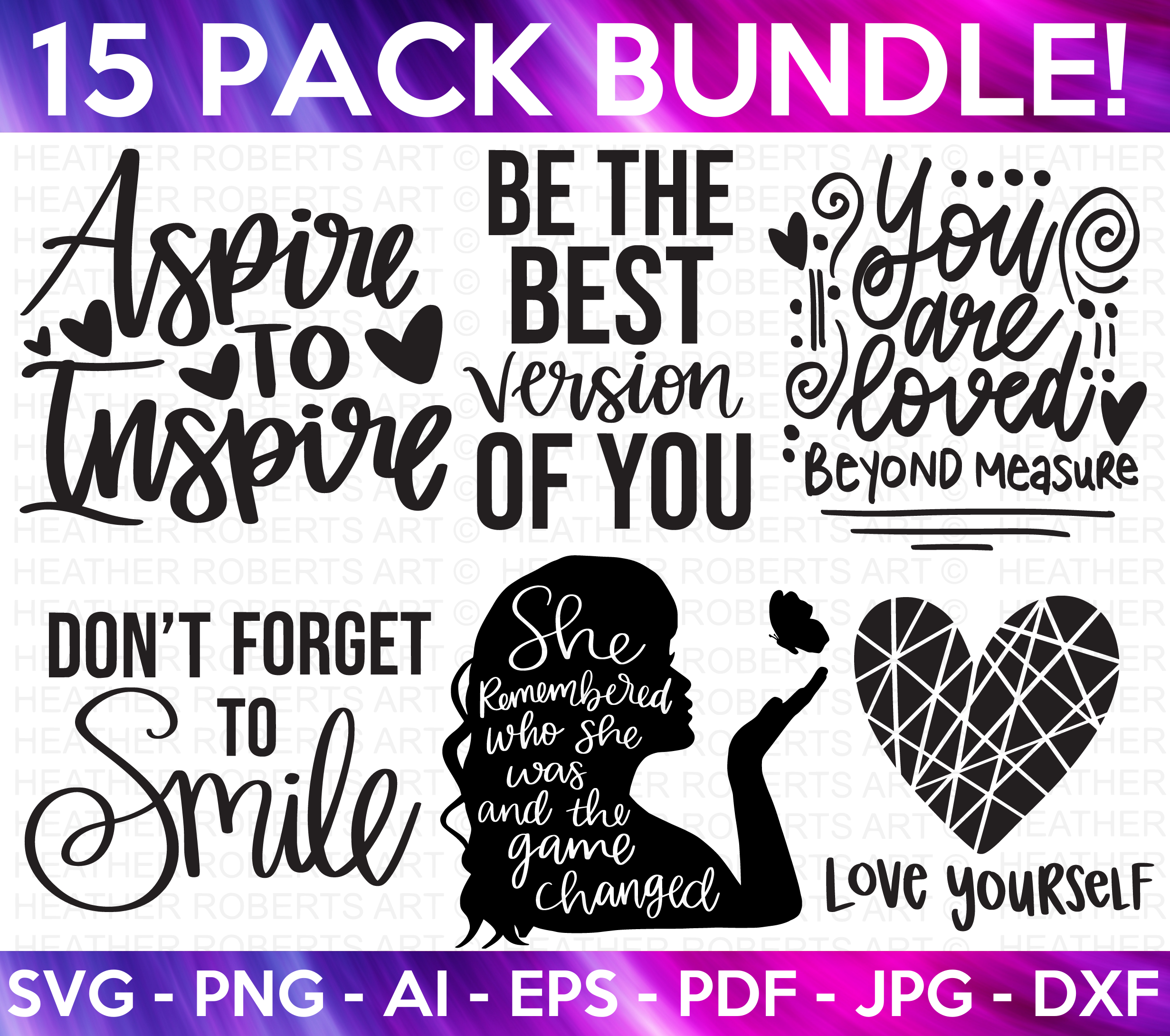 Positive Quotes SVG Bundle
