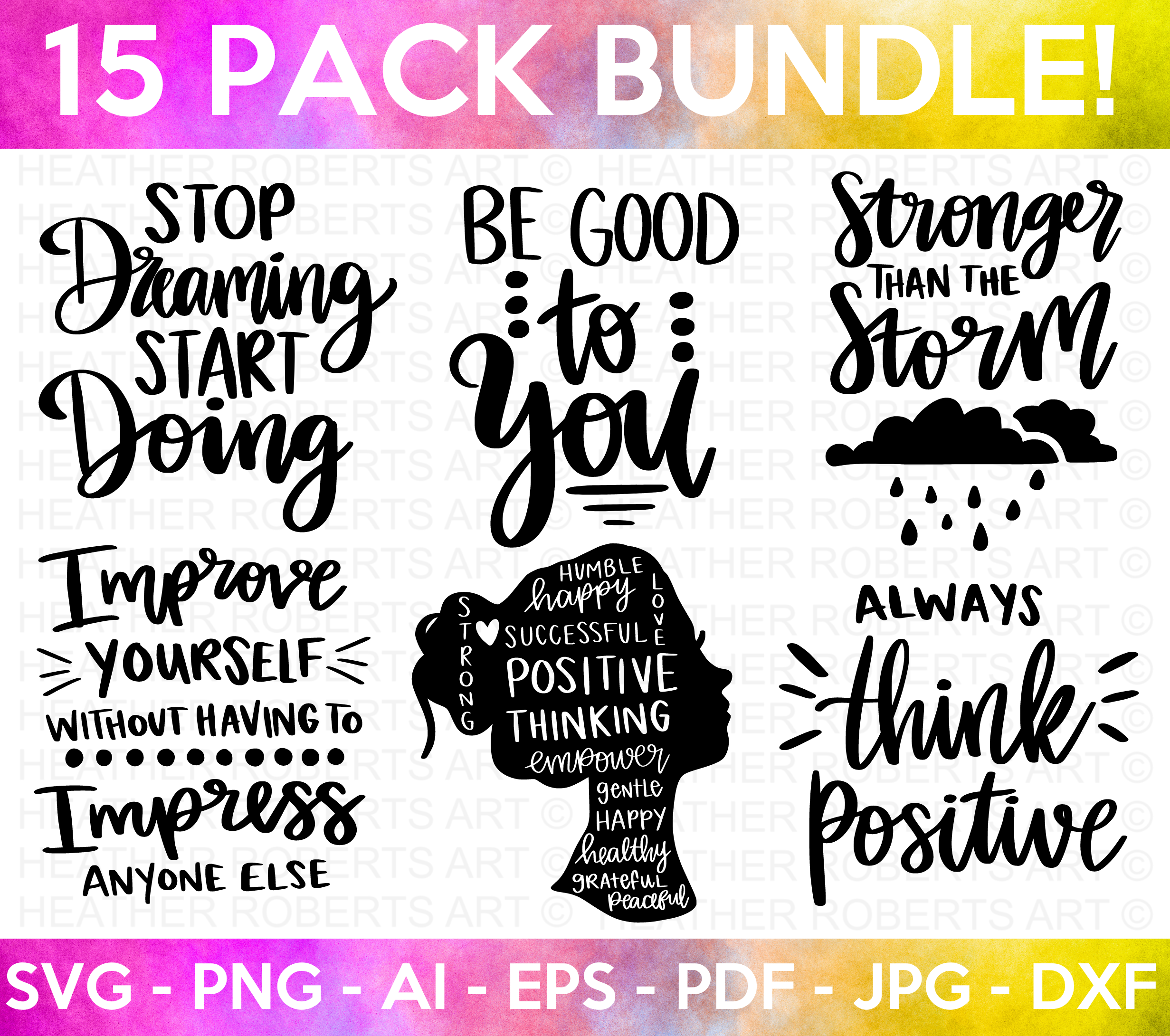 Positive Quotes SVG Bundle