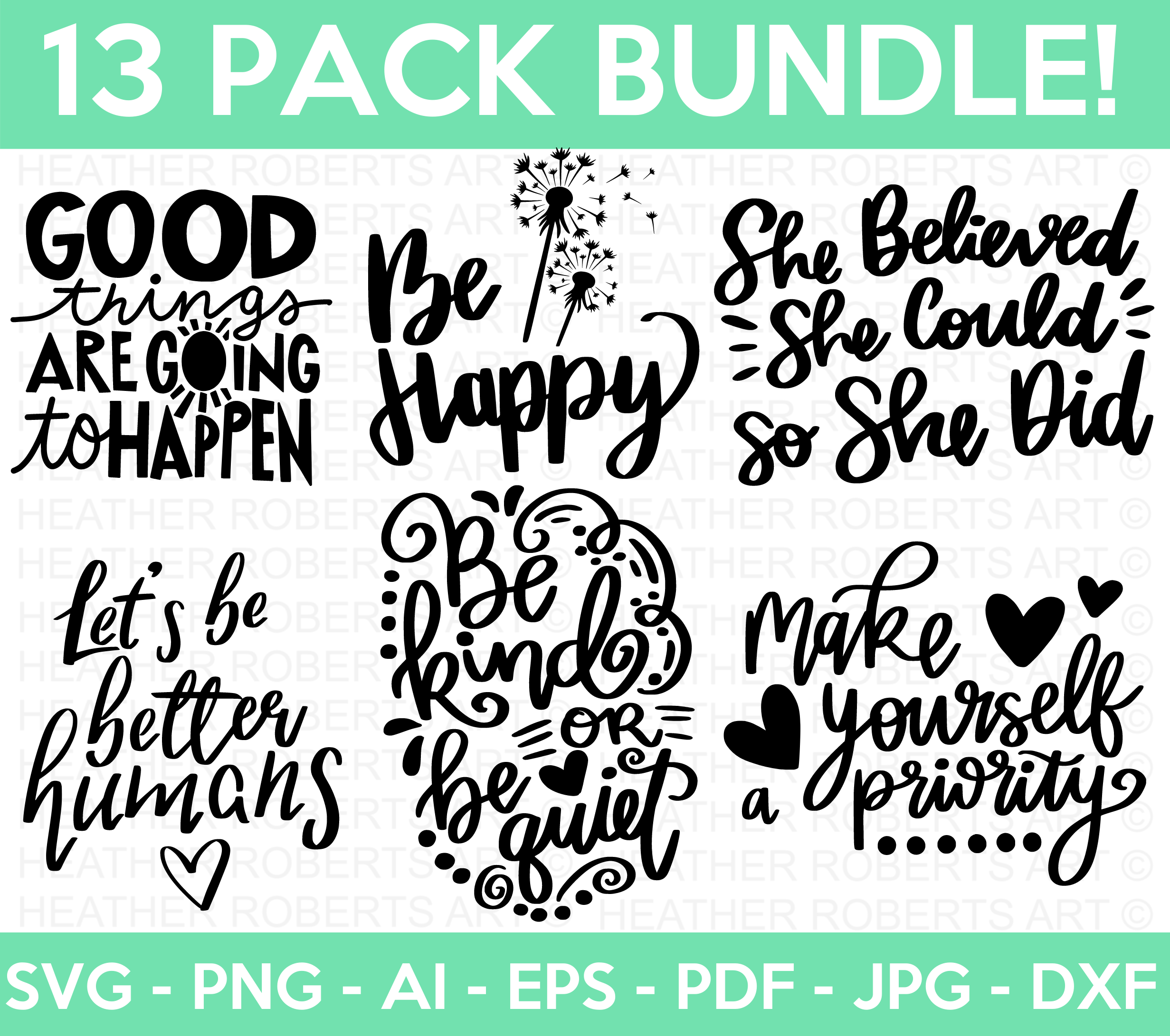 Positive Quotes SVG Bundle