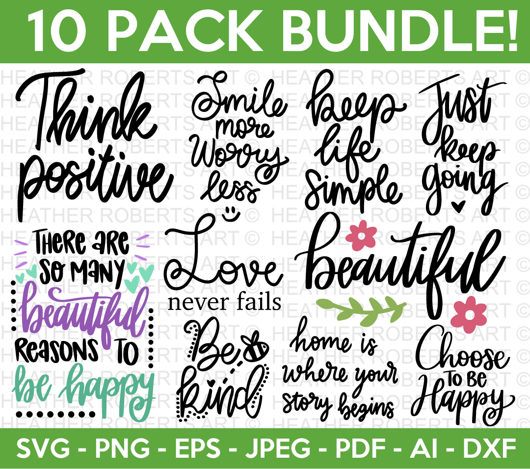 Positive Quotes SVG Bundle