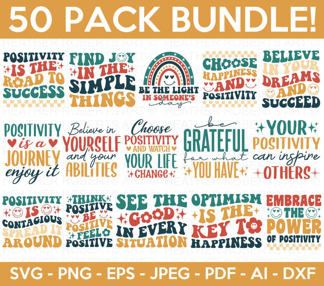 Positive Quotes SVG Bundle