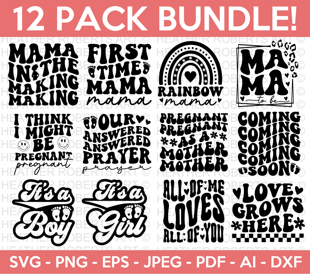 Pregnancy Retro Svg Bundle