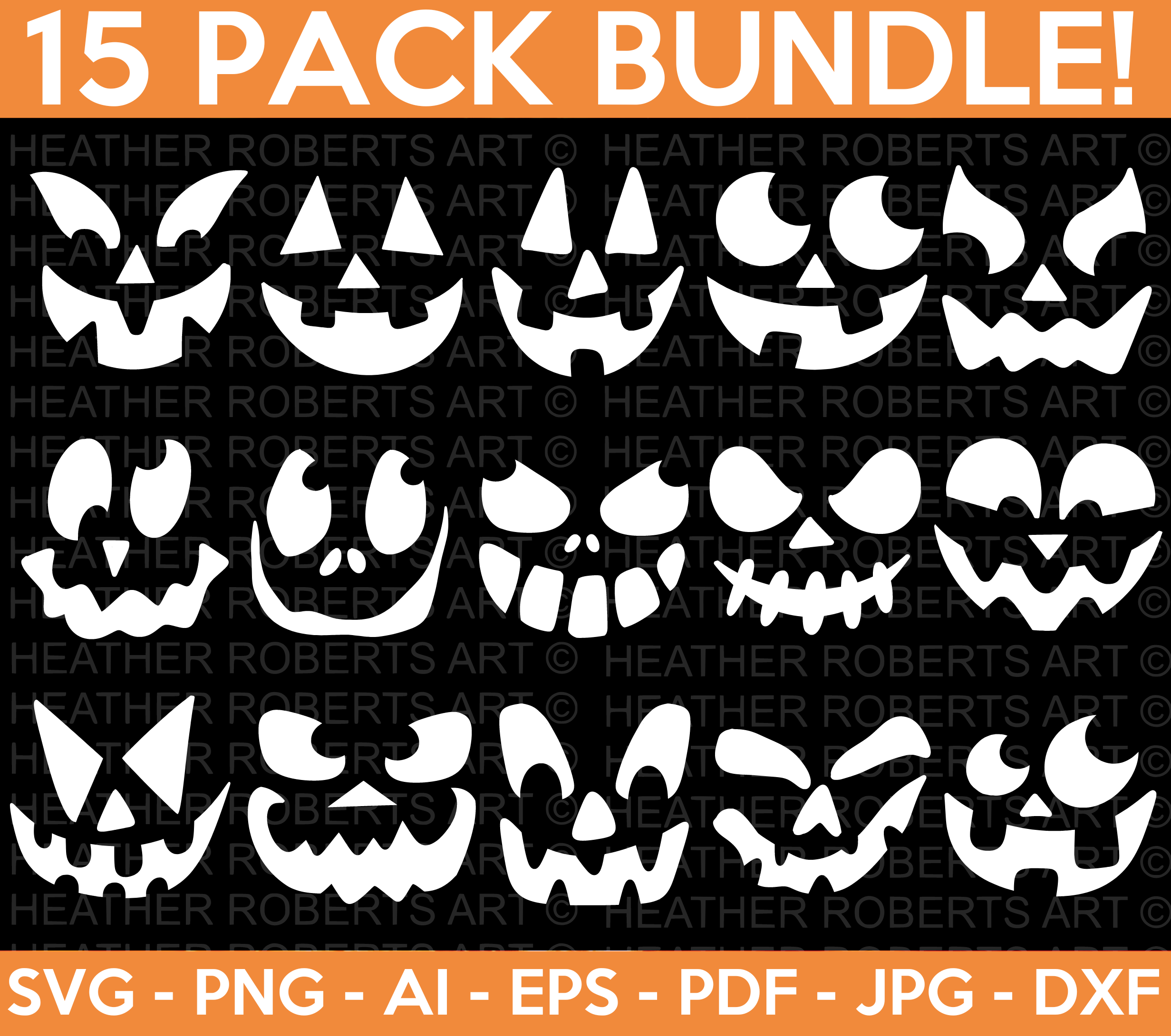 Pumpkin Face SVG Bundle