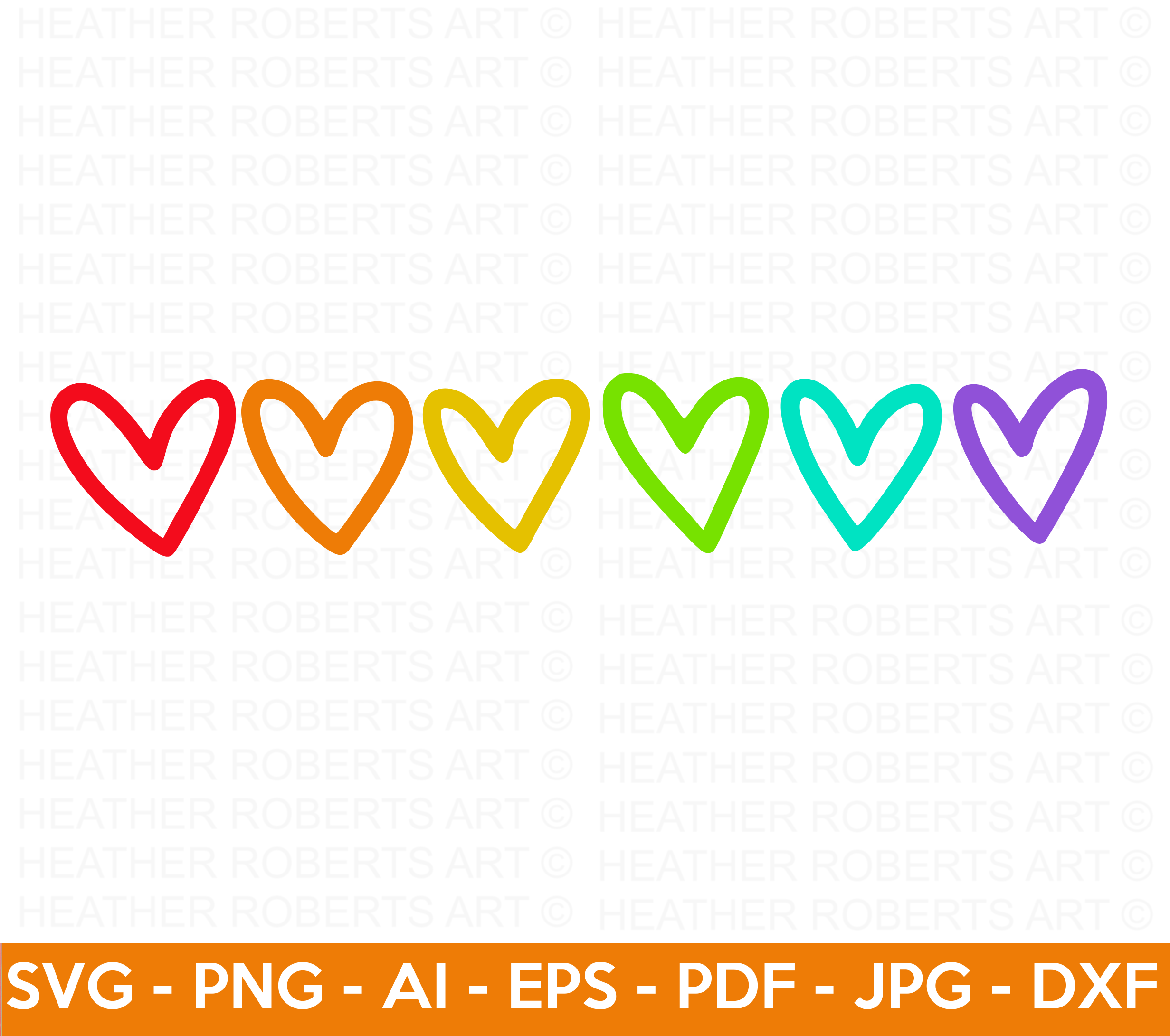 Rainbow Hearts SVG