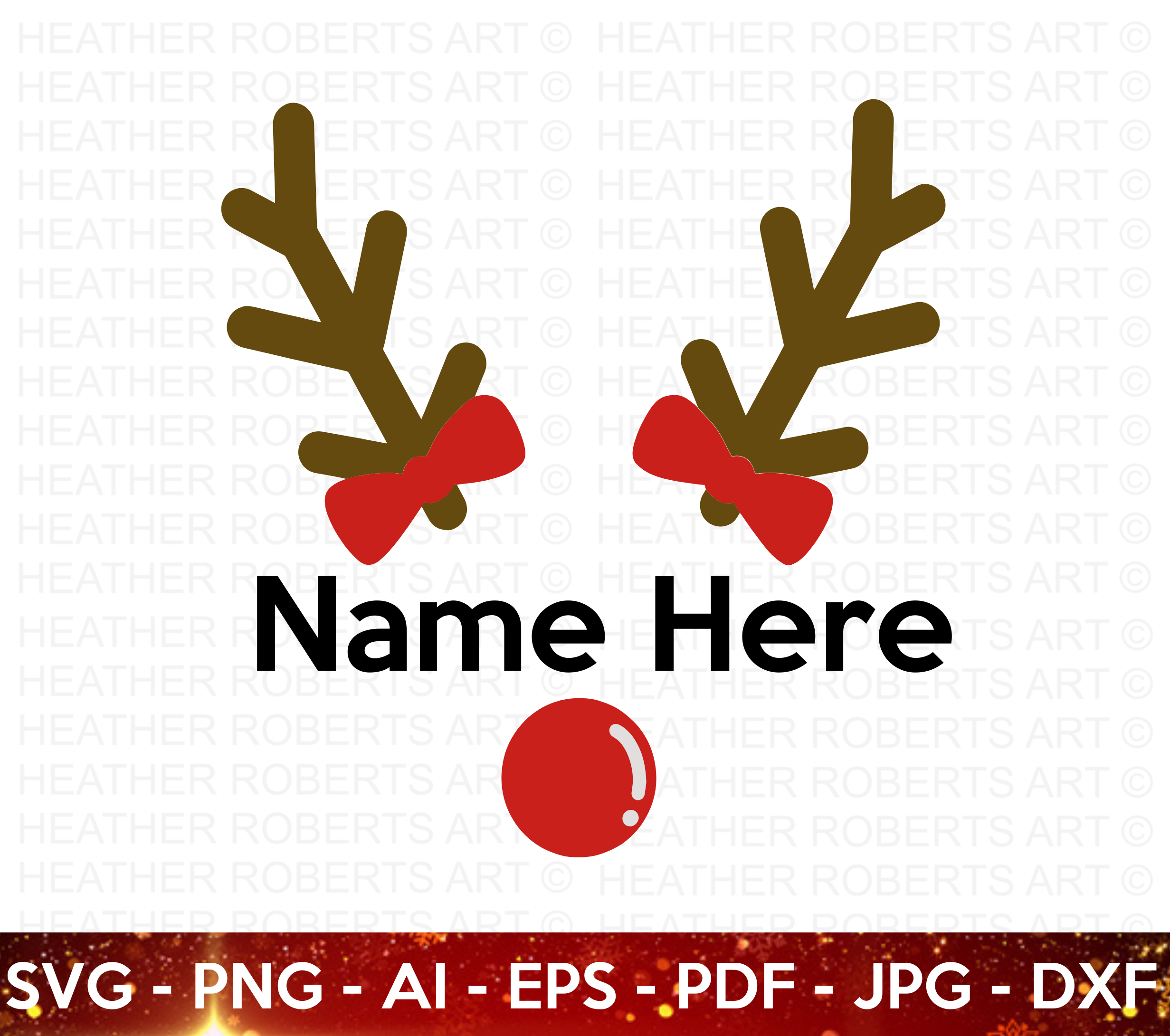 Reindeer Frame for Girls SVG