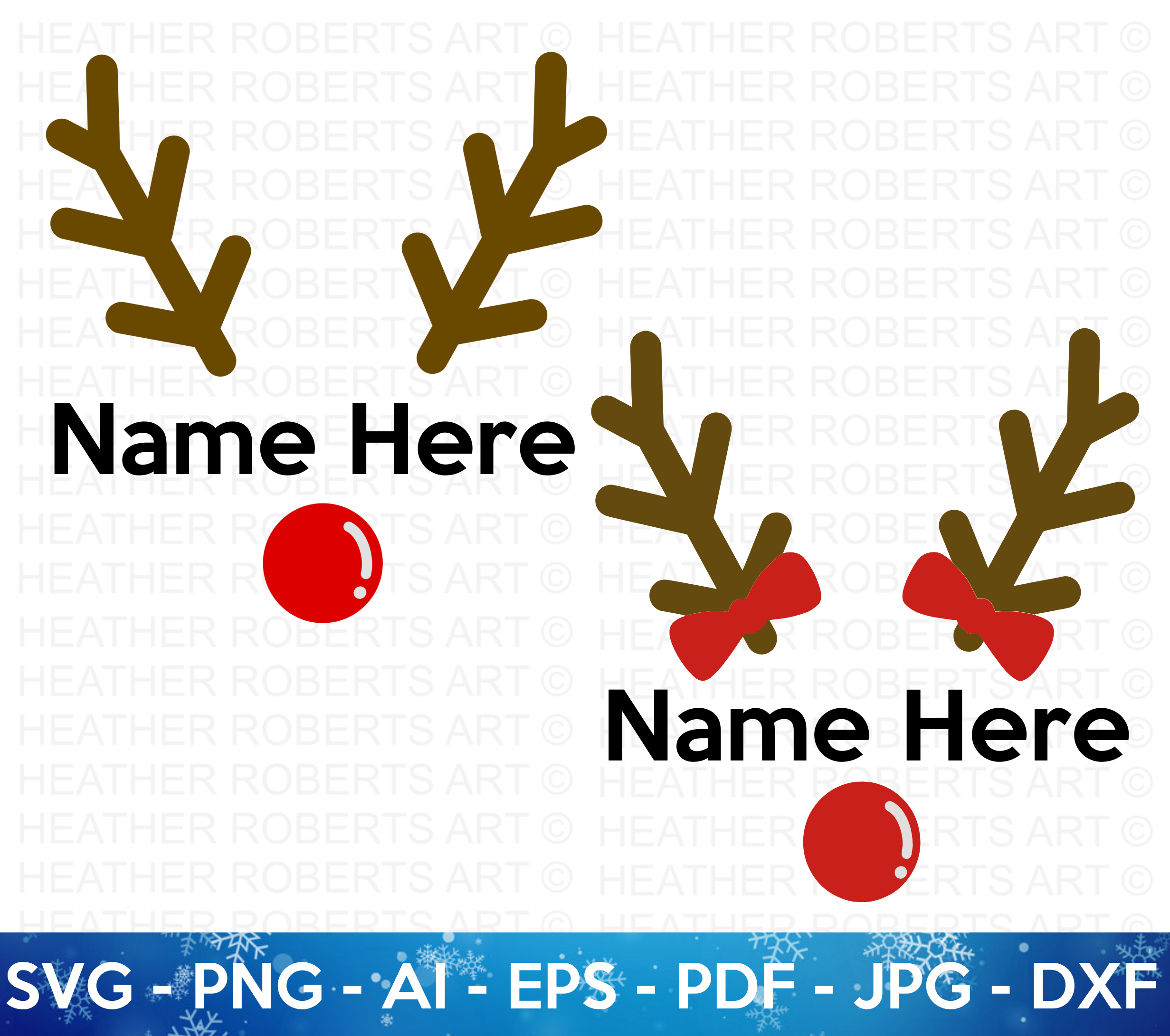 Reindeer Frames 2-Pack SVG Bundle