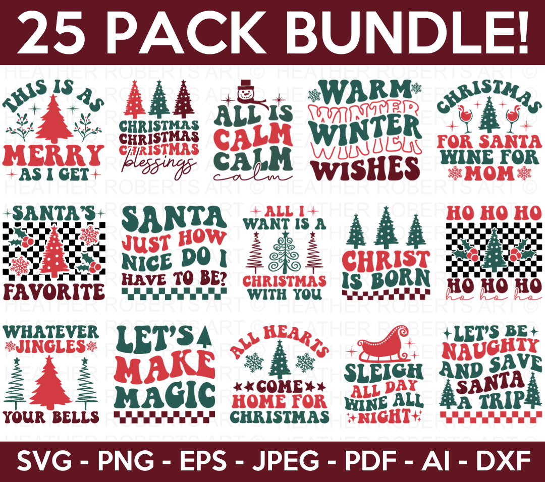 Retro Christmas SVG Bundle