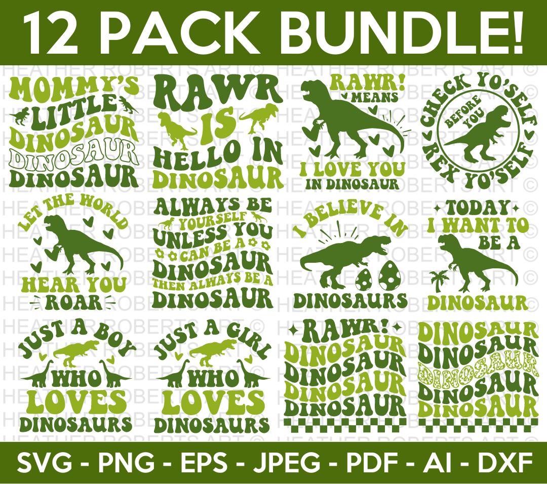 Retro Dinosaur SVG Bundle