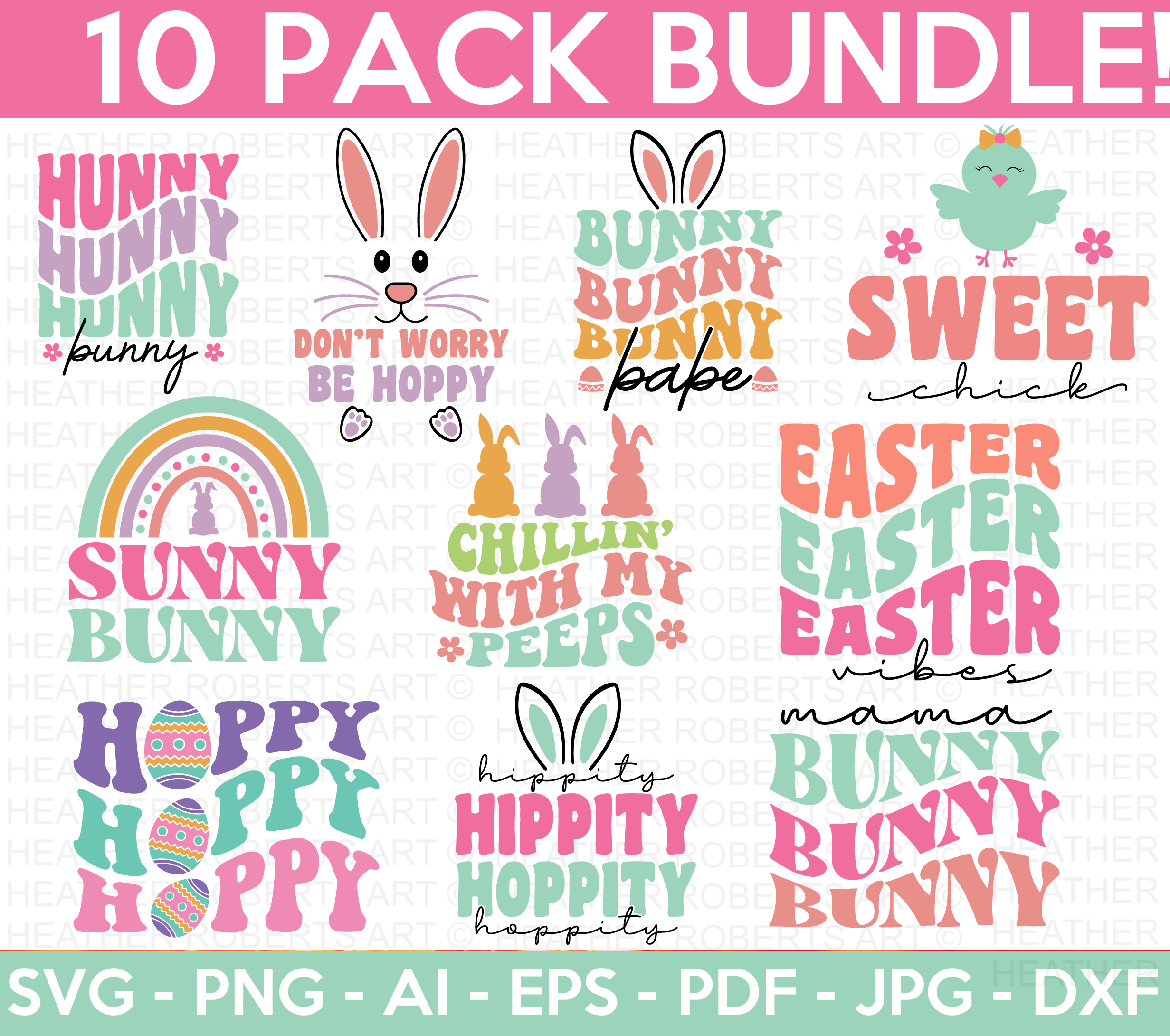 Retro Easter SVG Bundle