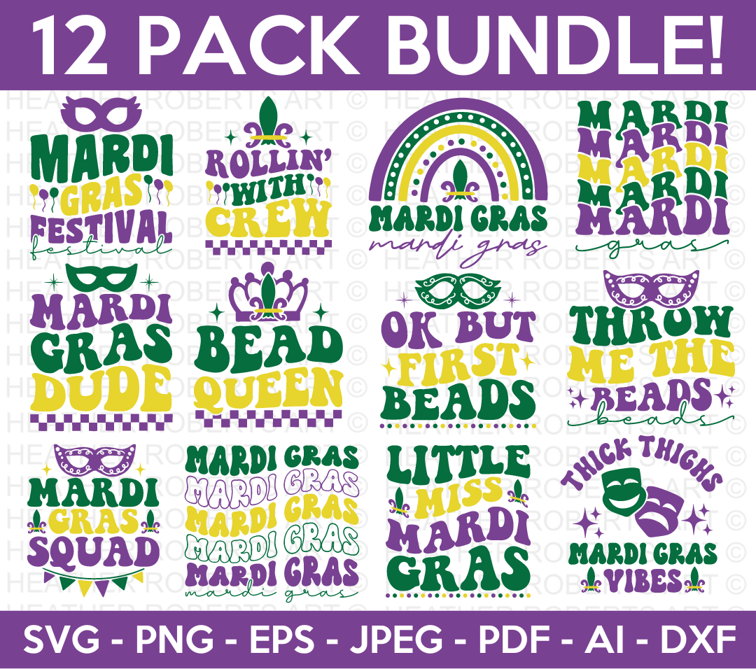 Retro Mardi Gras SVG Bundle