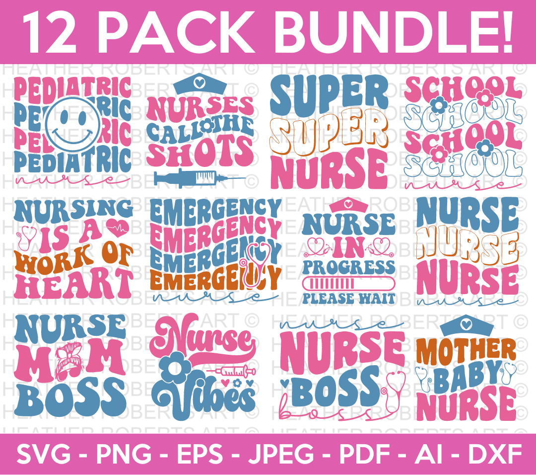 Retro Nurse SVG Bundle
