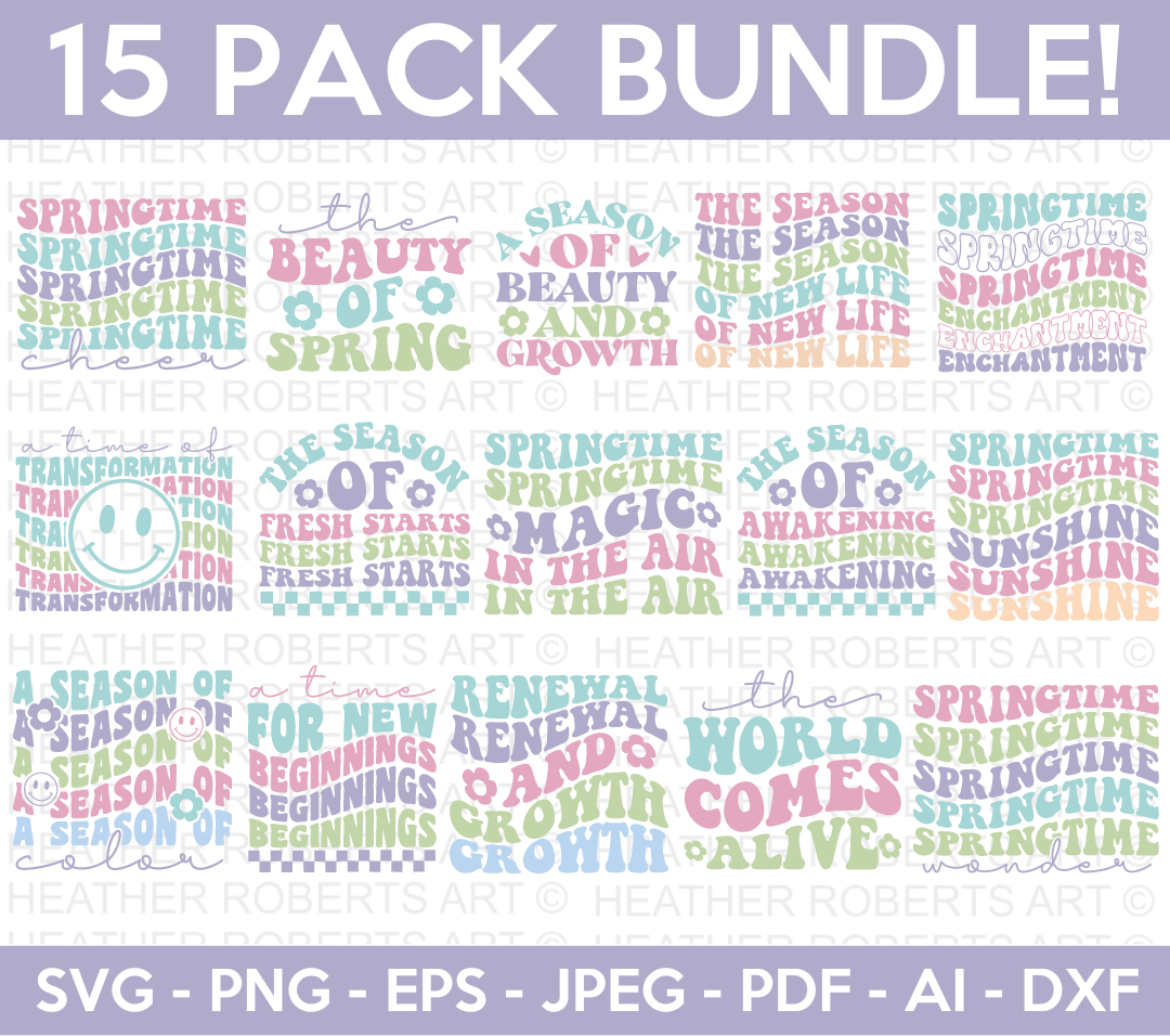 Retro Spring SVG Bundle