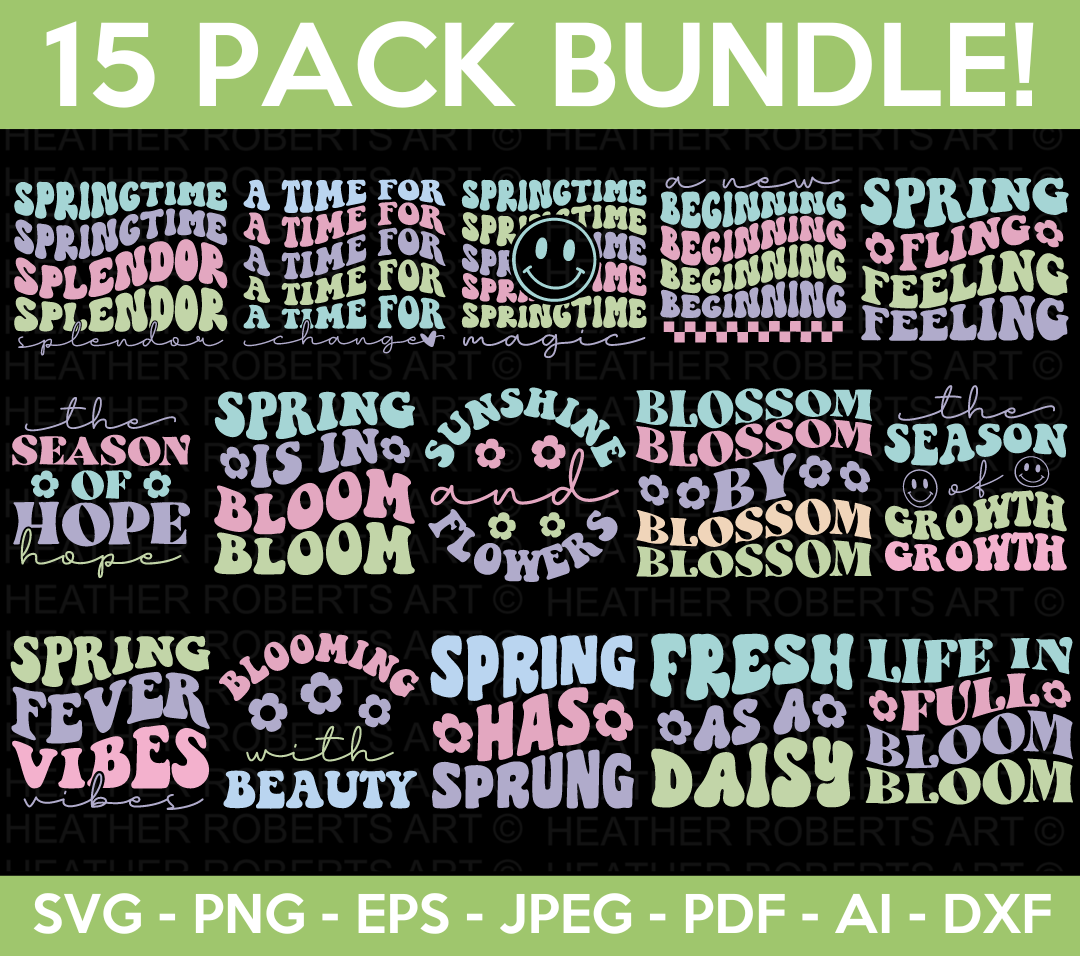 Retro Spring SVG Bundle
