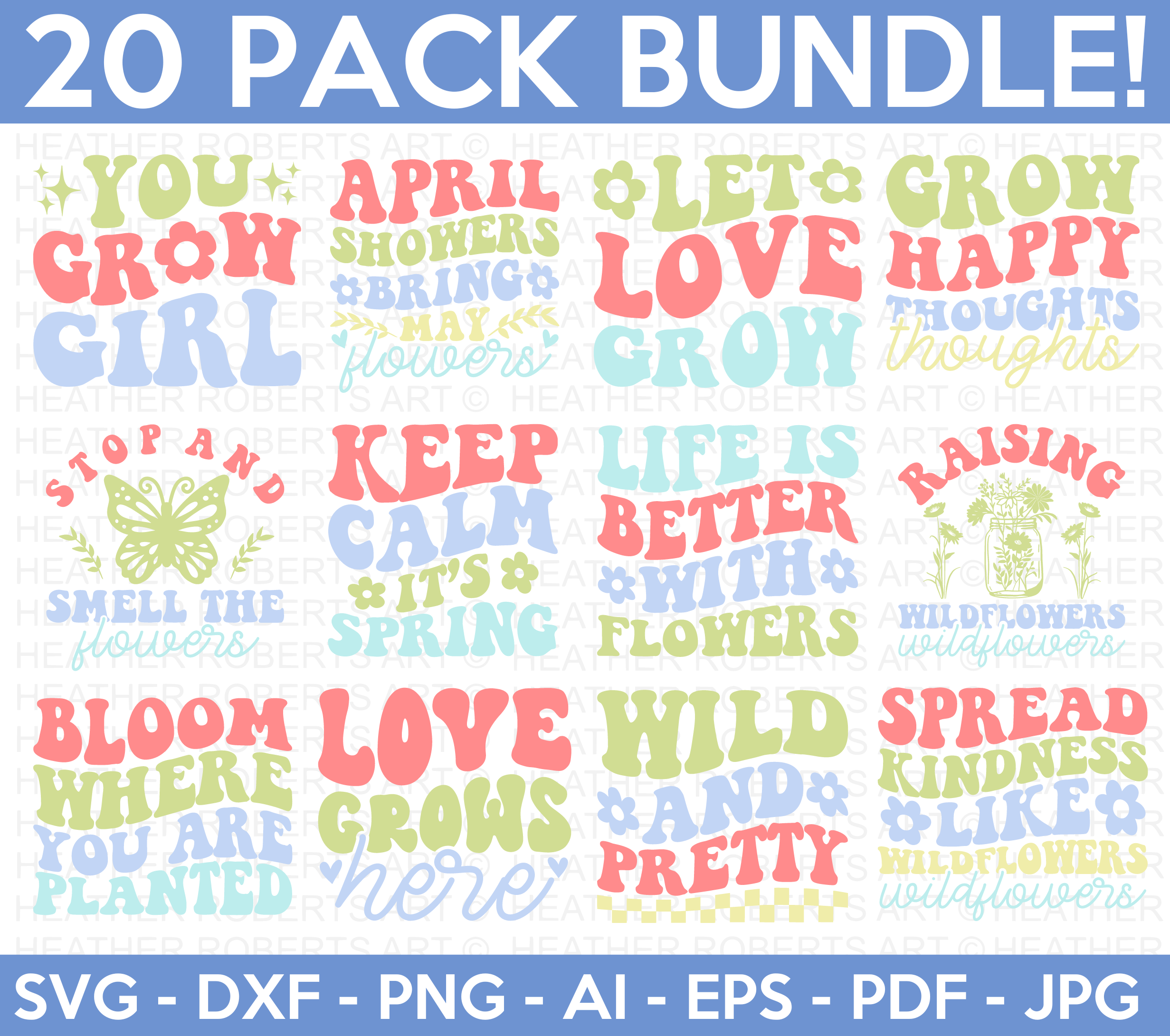 Retro Spring SVG Bundle