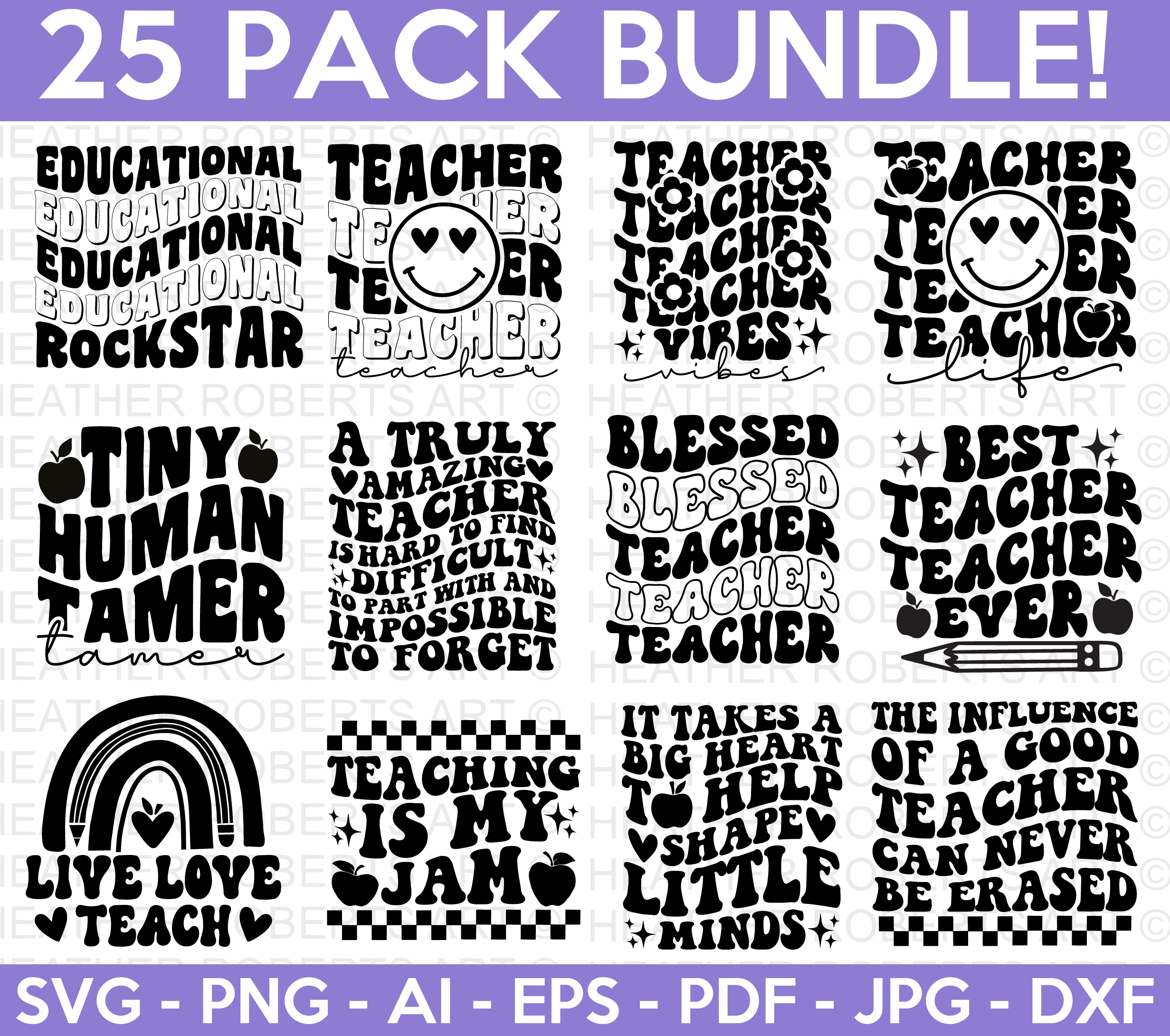 Retro Teacher SVG Bundle