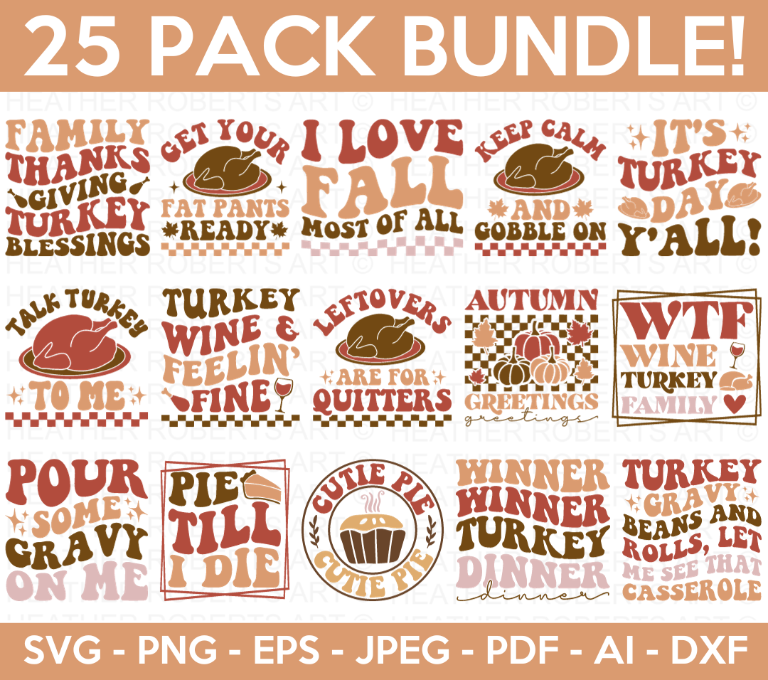 Retro Thanksgiving SVG Bundle