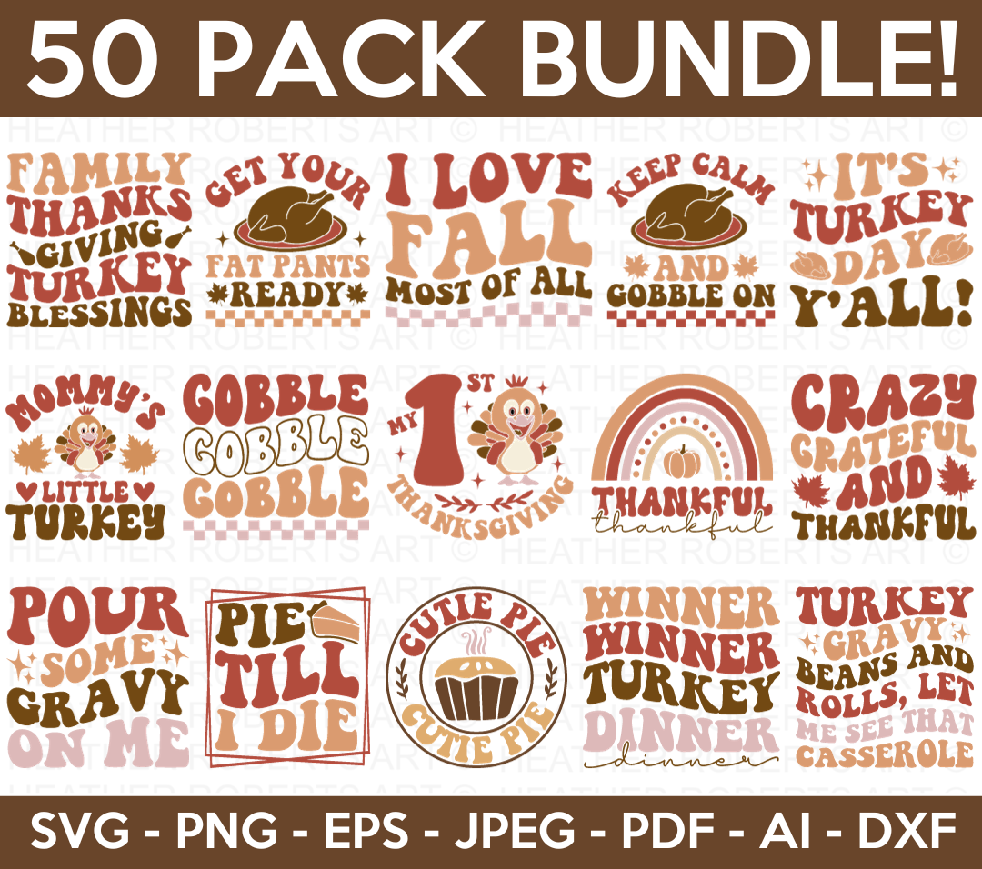 Retro Thanksgiving SVG Bundle
